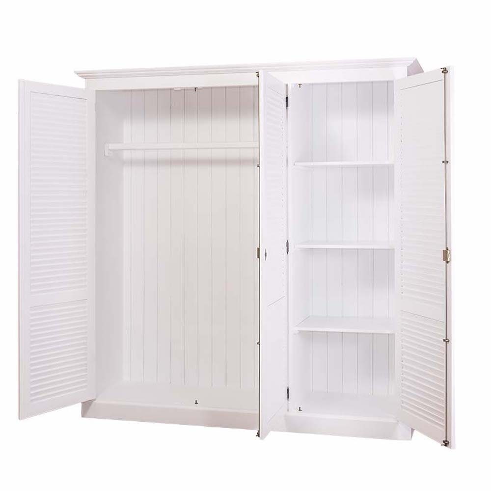Massivholzmoebel-Becker Kleiderschrank Abschließbarer Kleiderschrank aus Massivholz mit Lamellentüren
