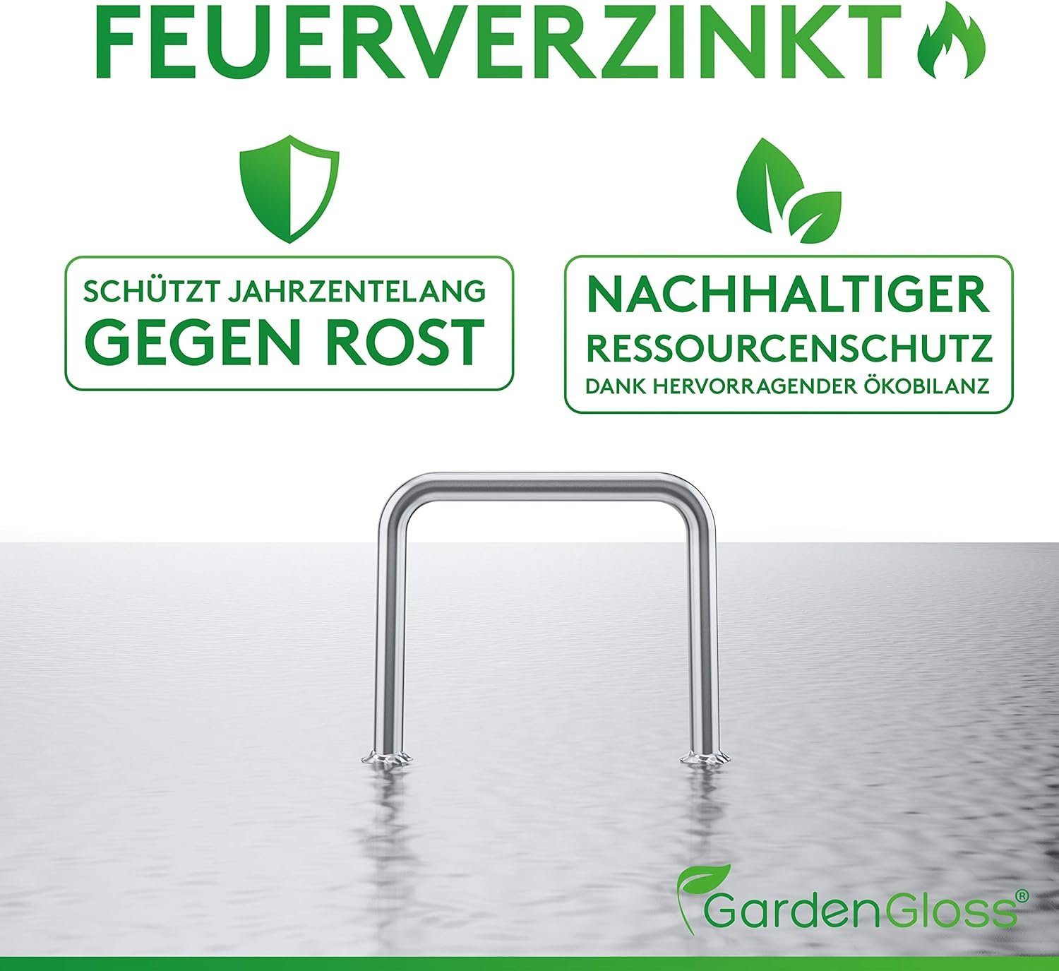 GardenGloss Bodenanker Erdanker Verzinkt, 200mm lang, 25mm breit, Ø 3.8mm, (50-St), Spitze Enden – Bild 3 von 5