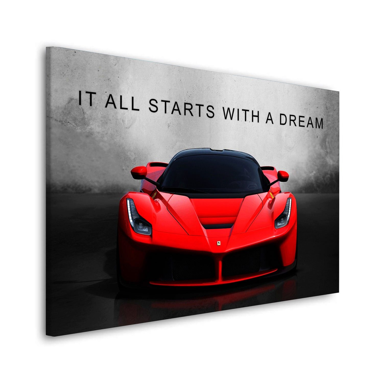 Artedinoi Leinwandbild Motivation Auto Sportwagen Wandbild Leinwandbild Deko Kunst XL