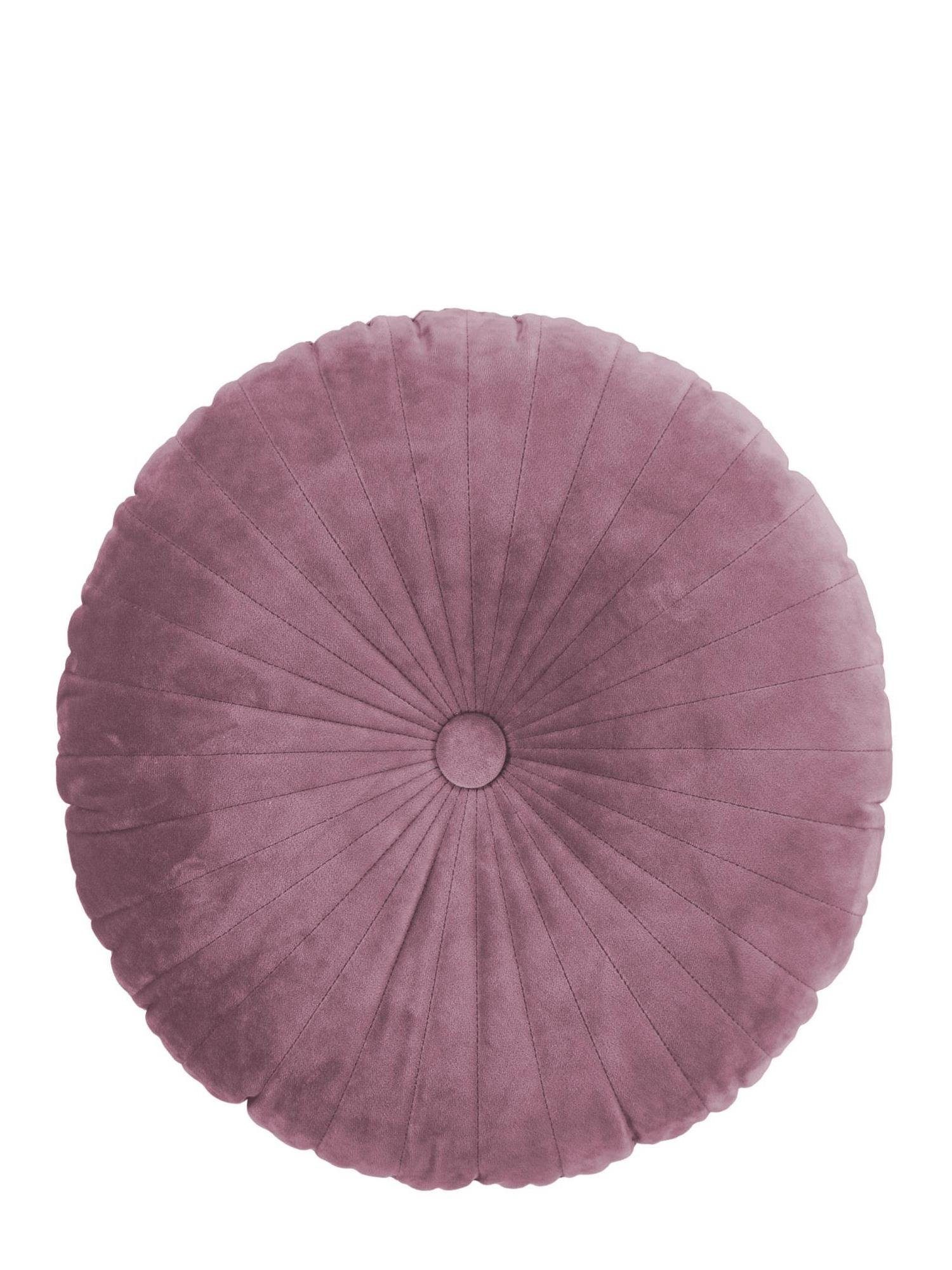 Essenza Dekokissen Naina, runde Form und aus weichem Samt Dusty Lilac