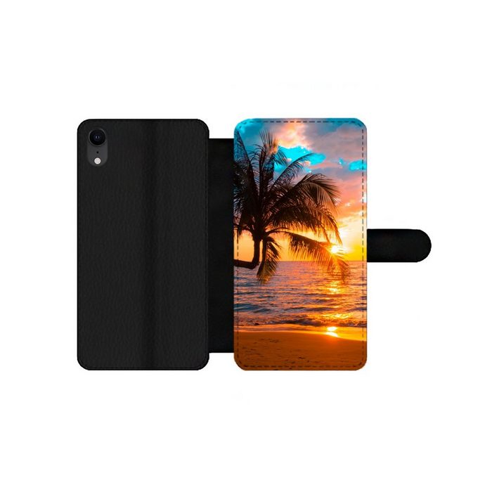 MuchoWow Handyhülle Palme - Sonnenuntergang - Horizont - Strand - Meer - Tropisch Handyhülle Telefonhülle Apple iPhone XR