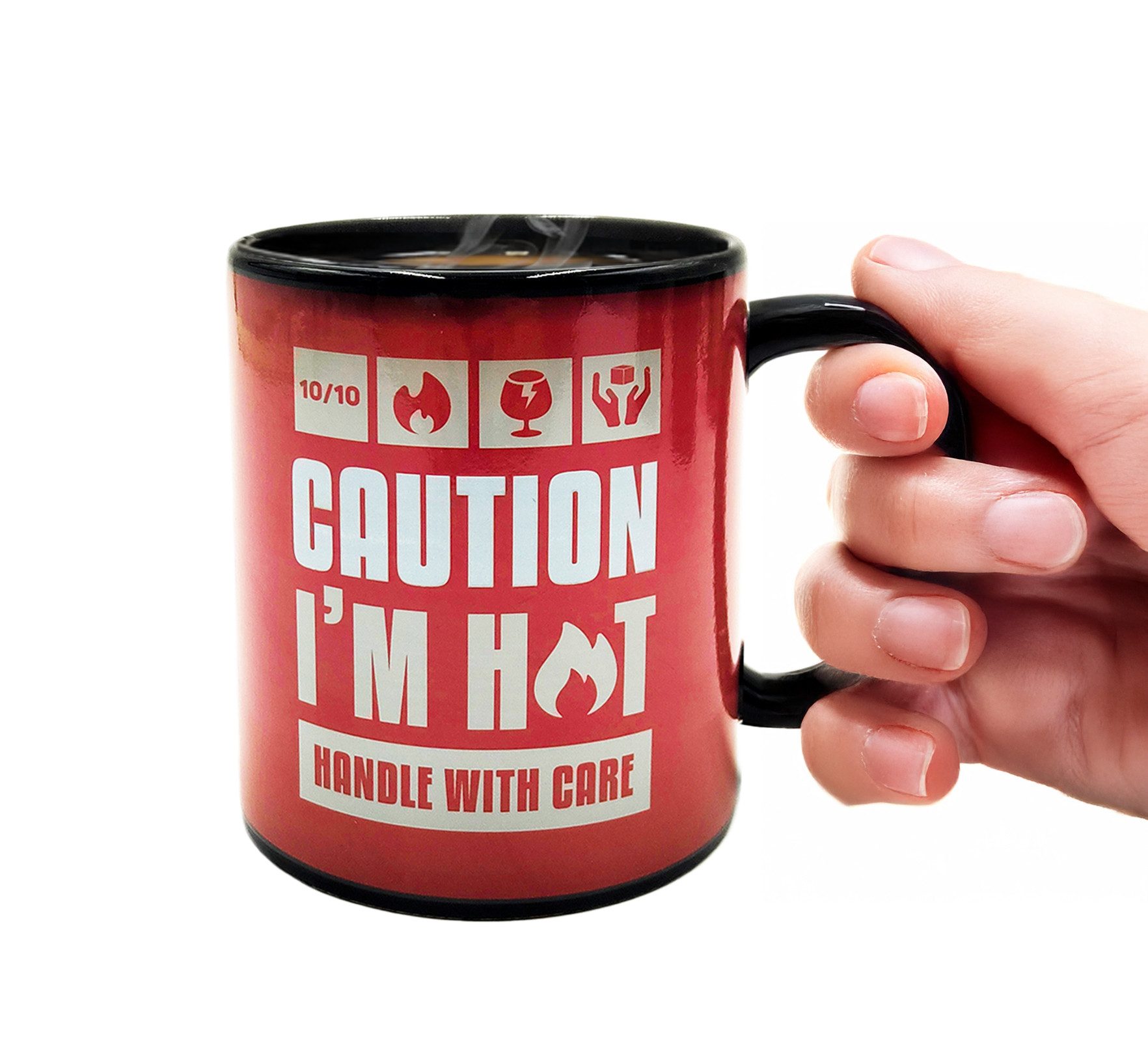Mad Monkey Tasse Mad Monkey - Tasse "Caution I am Hot" - mit Farbwechsel