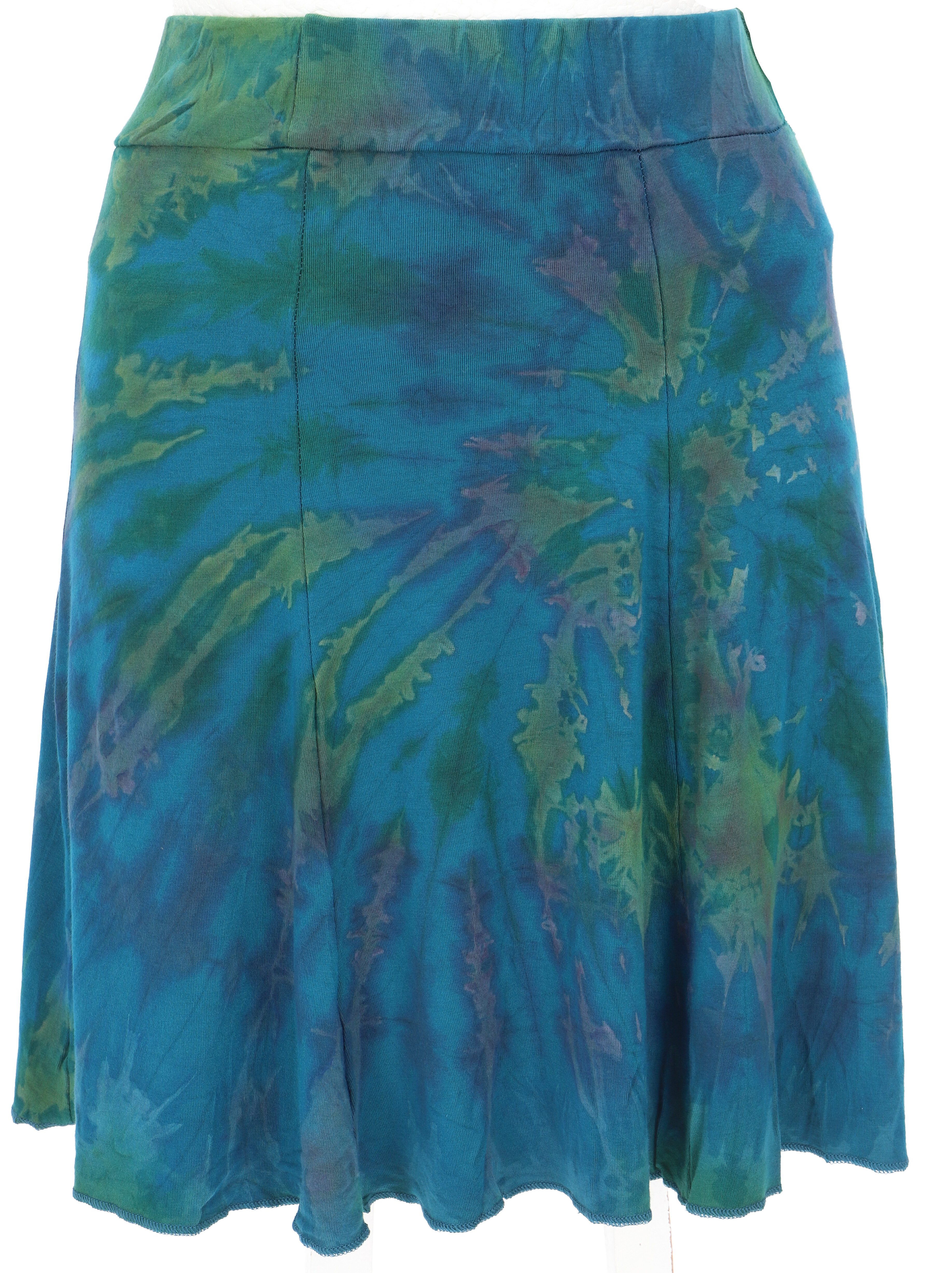 Minirock Batik Hippie Minirock, Boho Sommerrock - blau