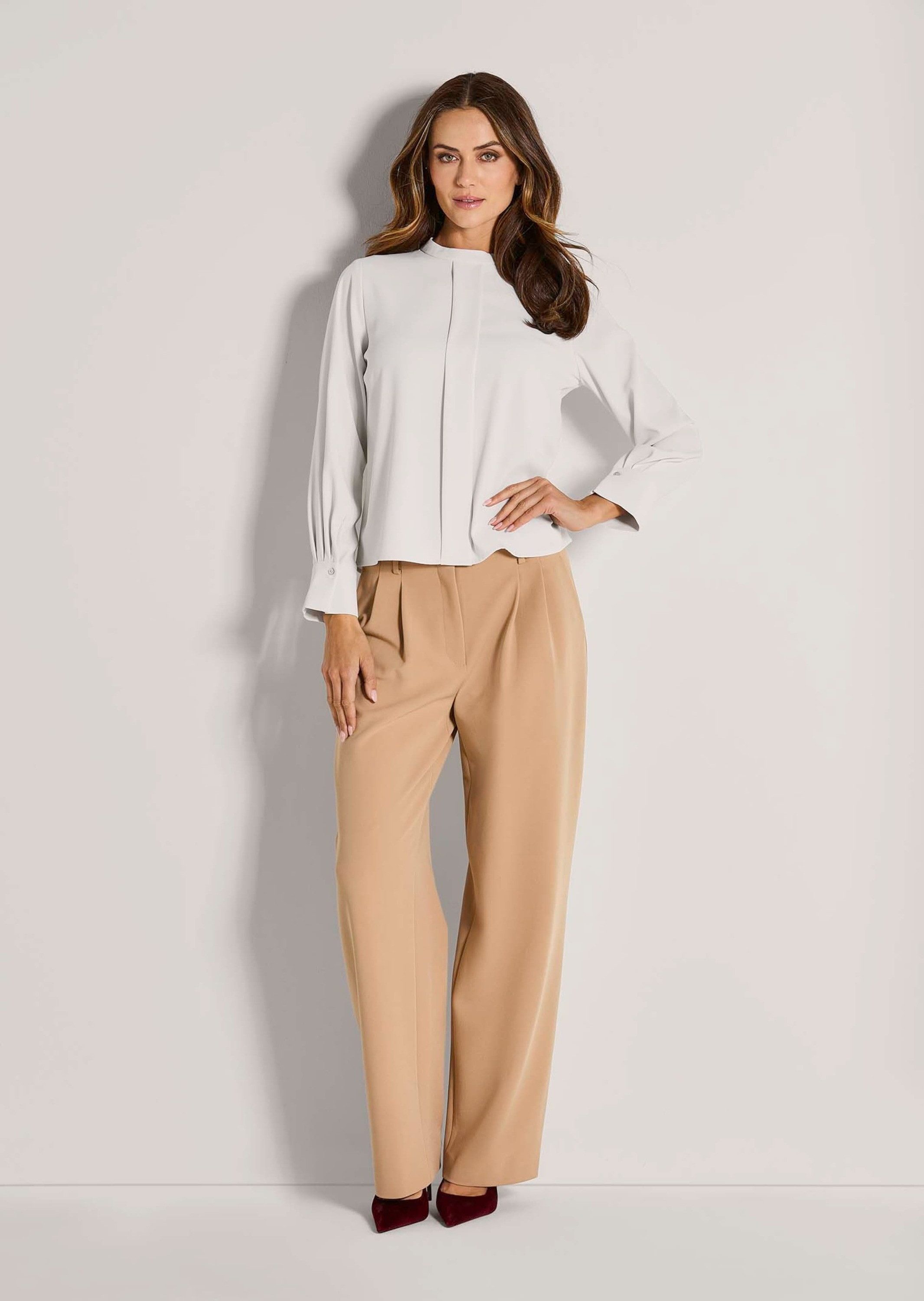MADELEINE Langarmbluse Elegante Bluse mit Quetschfalte günstig online kaufen