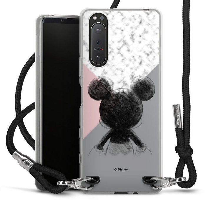 DeinDesign Handyhülle Disney Marmor Mickey Mouse Mickey Mouse Scribble Sony Xperia 5 II 5G Handykette Hülle mit Band Case zum Umhängen