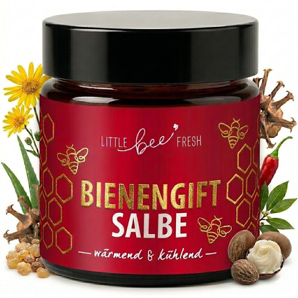 little bee fresh Körpercreme Bienengiftsalbe (wärmend & kühlend) wohltuende Pflege Rücken & Gelenke, 1-tlg., mit echtem Bienengift