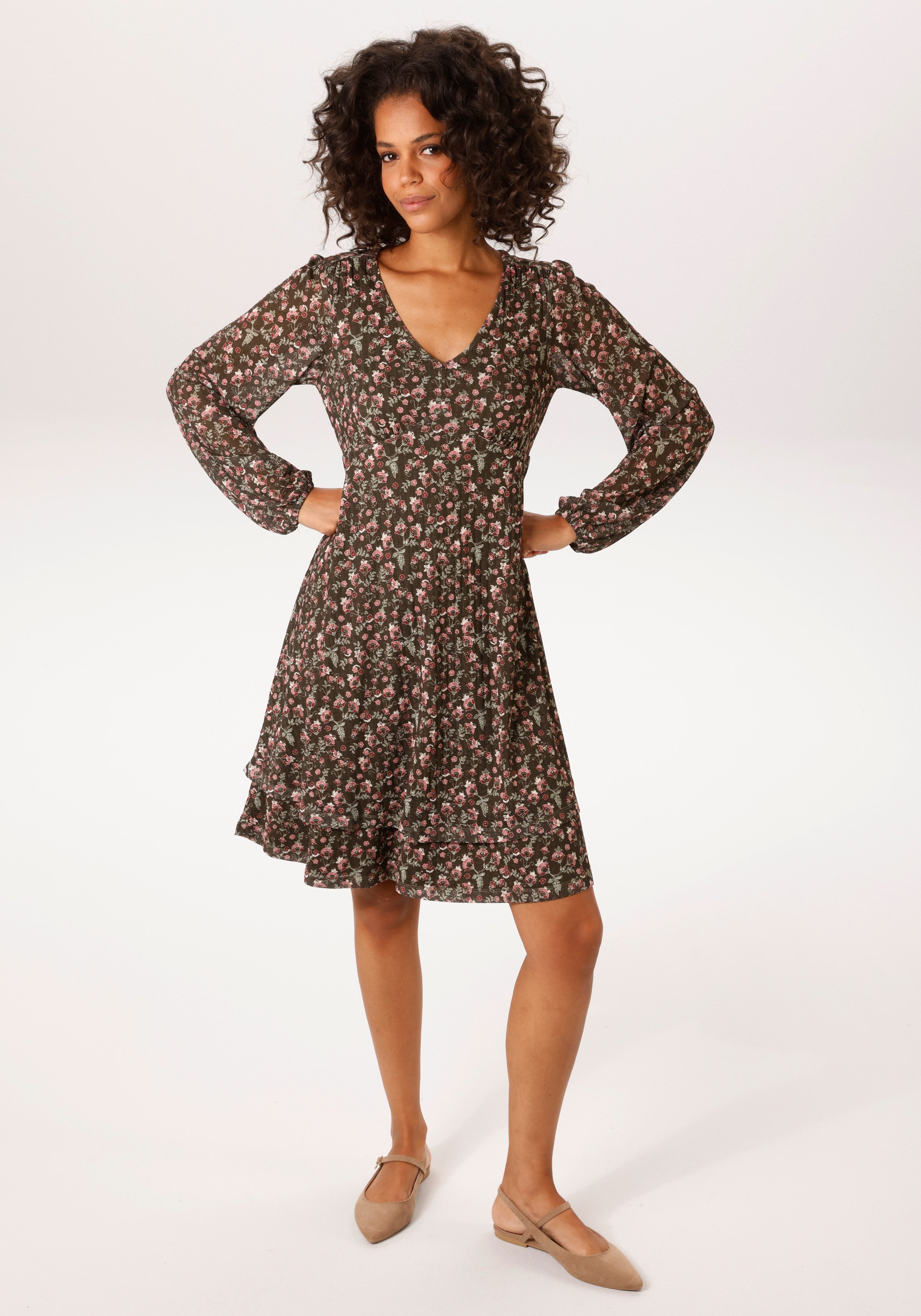 Aniston CASUAL Minikleid mit romantischen Blümchen bedruckt - NEUE KOLLEKTI günstig online kaufen