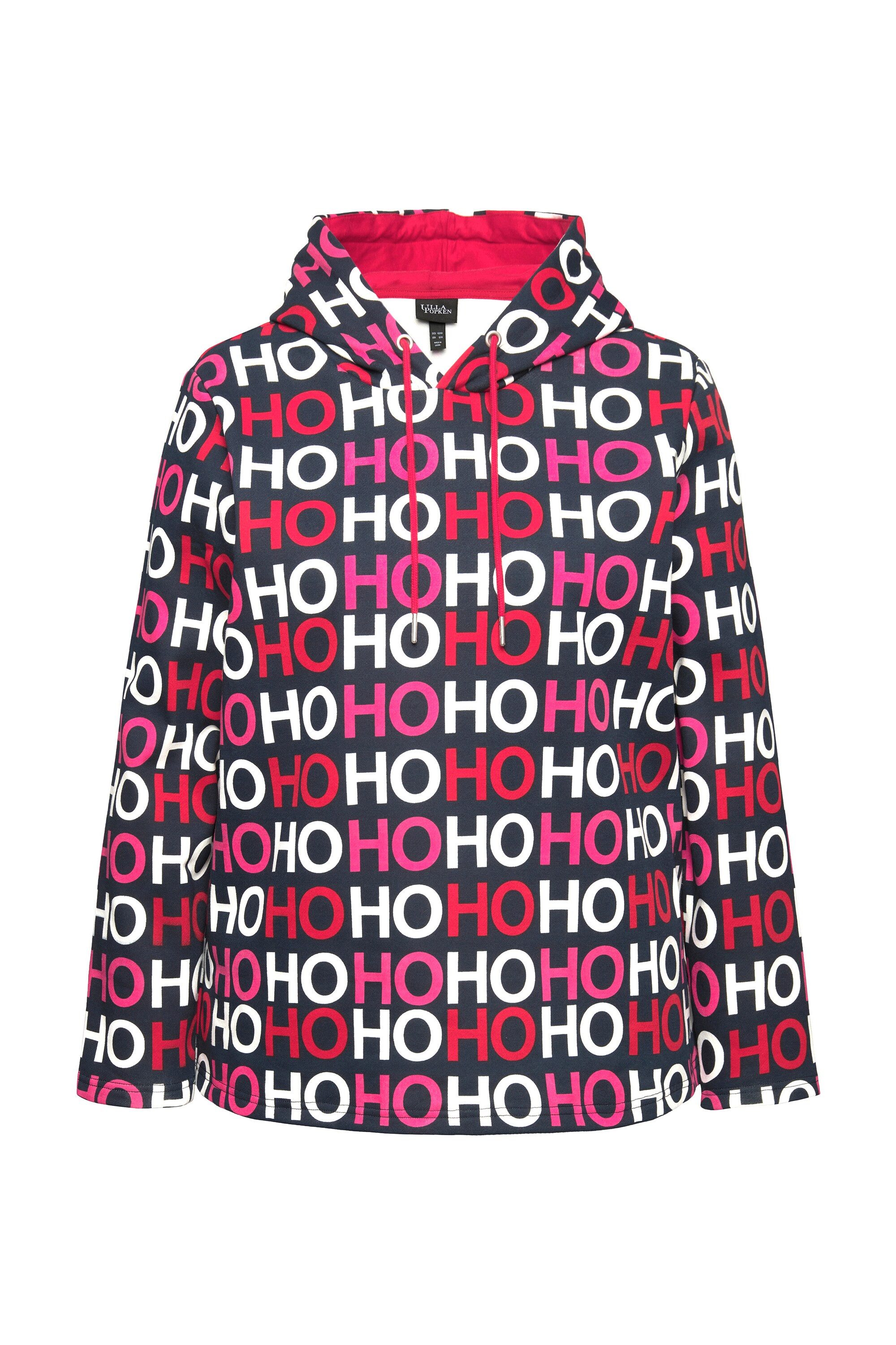 Ulla Popken Sweatshirt Hoodie Ho Ho Ho Classic Kapuze Langarm günstig online kaufen