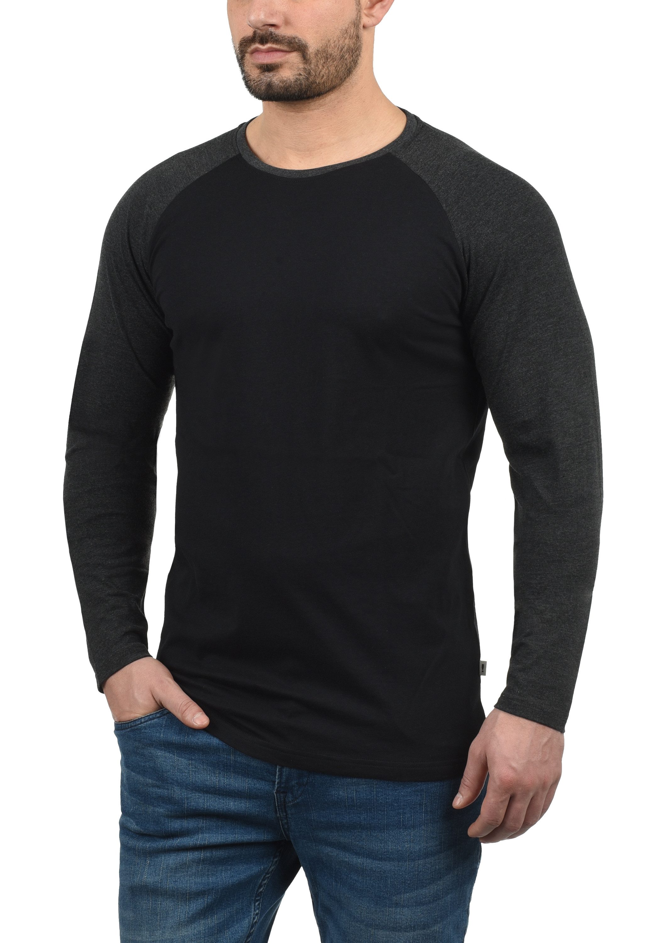 !Solid Rundhalsshirt SDBastien Longsleeve im Baseball-Look günstig online kaufen