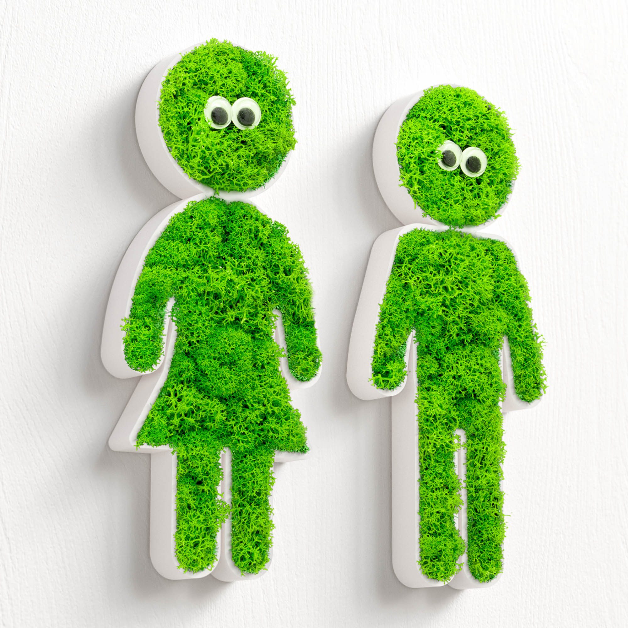 Mooswerk Hinweisschild MOOSWERK Moosbild Glow-Buddy Türschild aus Islandmoos mit Leuchtaugen