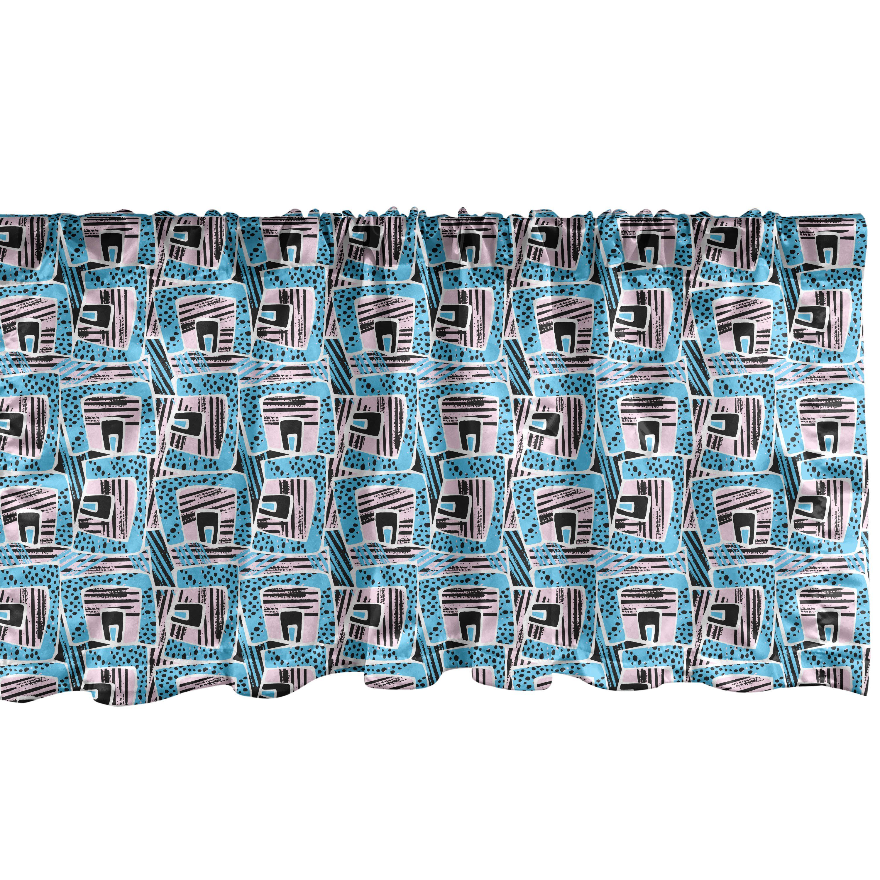 Scheibengardine Vorhang Volant für Küche Schlafzimmer Dekor mit Stangentasche, Abakuhaus, Microfaser, Abstrakt Fortsetzung Grunge Motive
