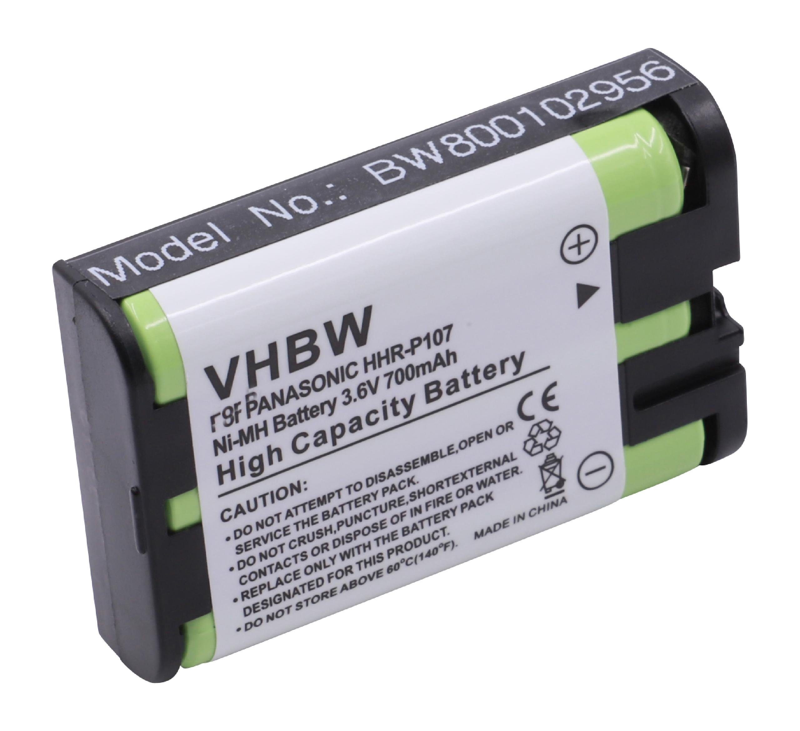 vhbw passend für Panasonic KX-TG3521, KX-TG3522, KX-TG3526, KX-TG3531, Akku 700 mAh