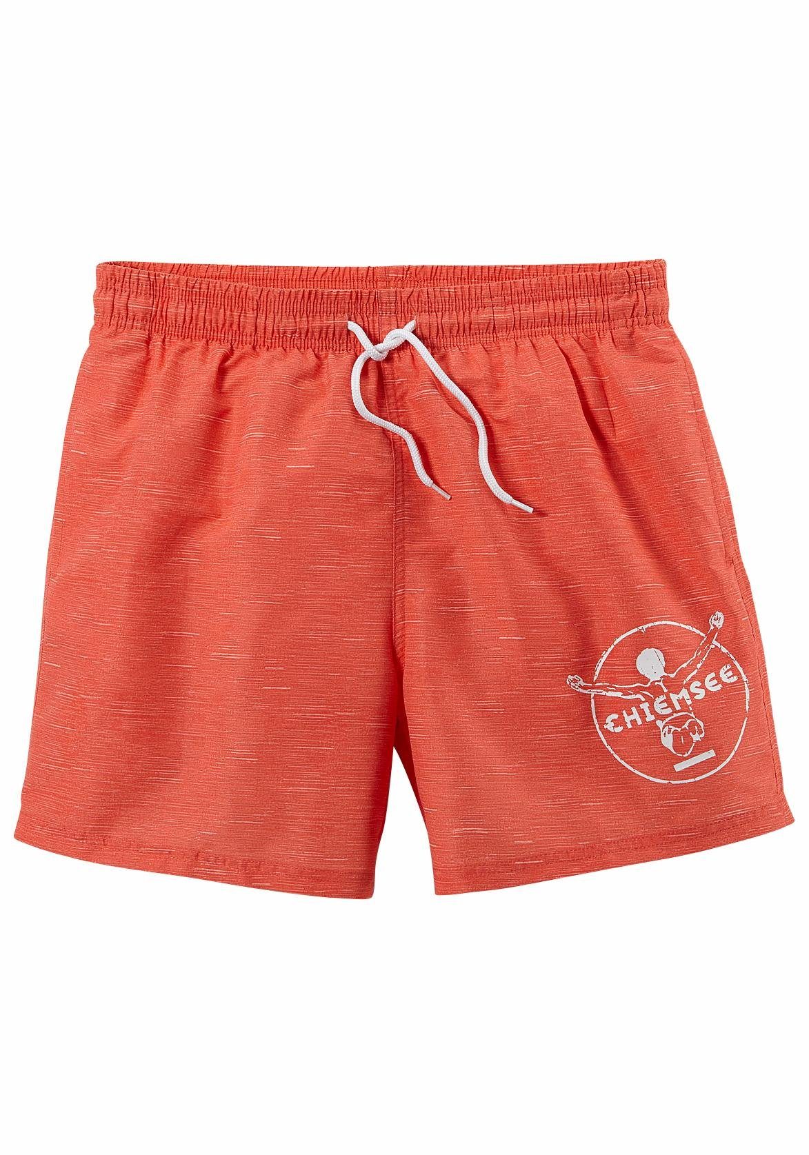 Chiemsee Badeshorts Melange mit Logodruck, seitliche günstig online kaufen