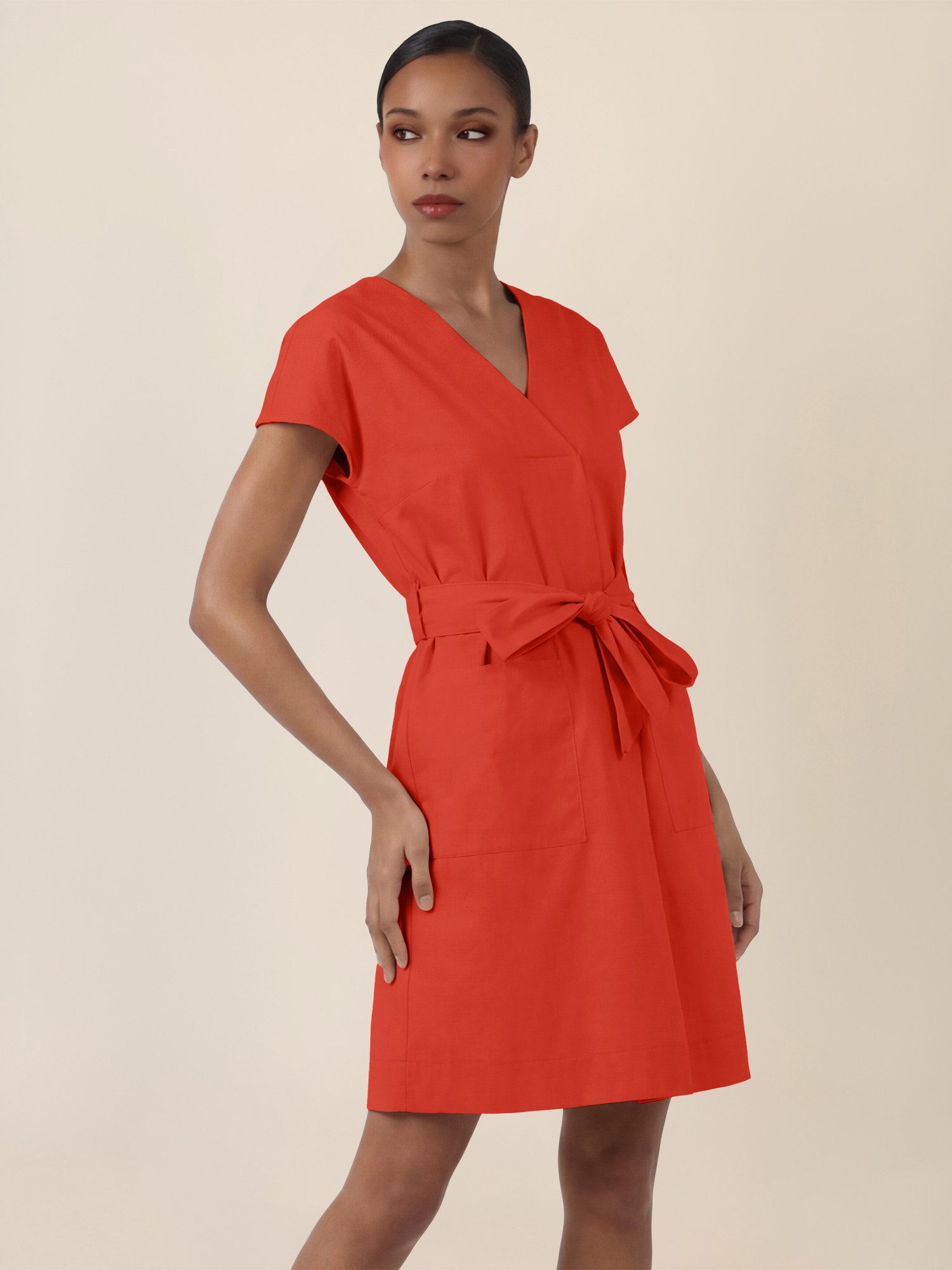 Apart Midikleid mit Bindegürtel