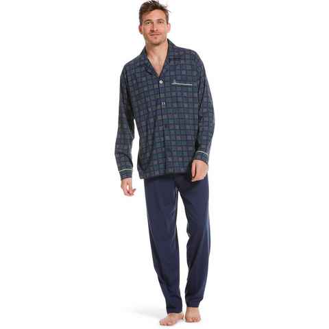 Robson Schlafanzug Herren Pyjama geknöpft (2 tlg) Modisches Design
