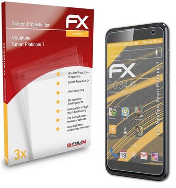 atFoliX Schutzfolie für Vodafone Smart Platinum 7, (3 Folien), Entspiegelnd und stoßdämpfend