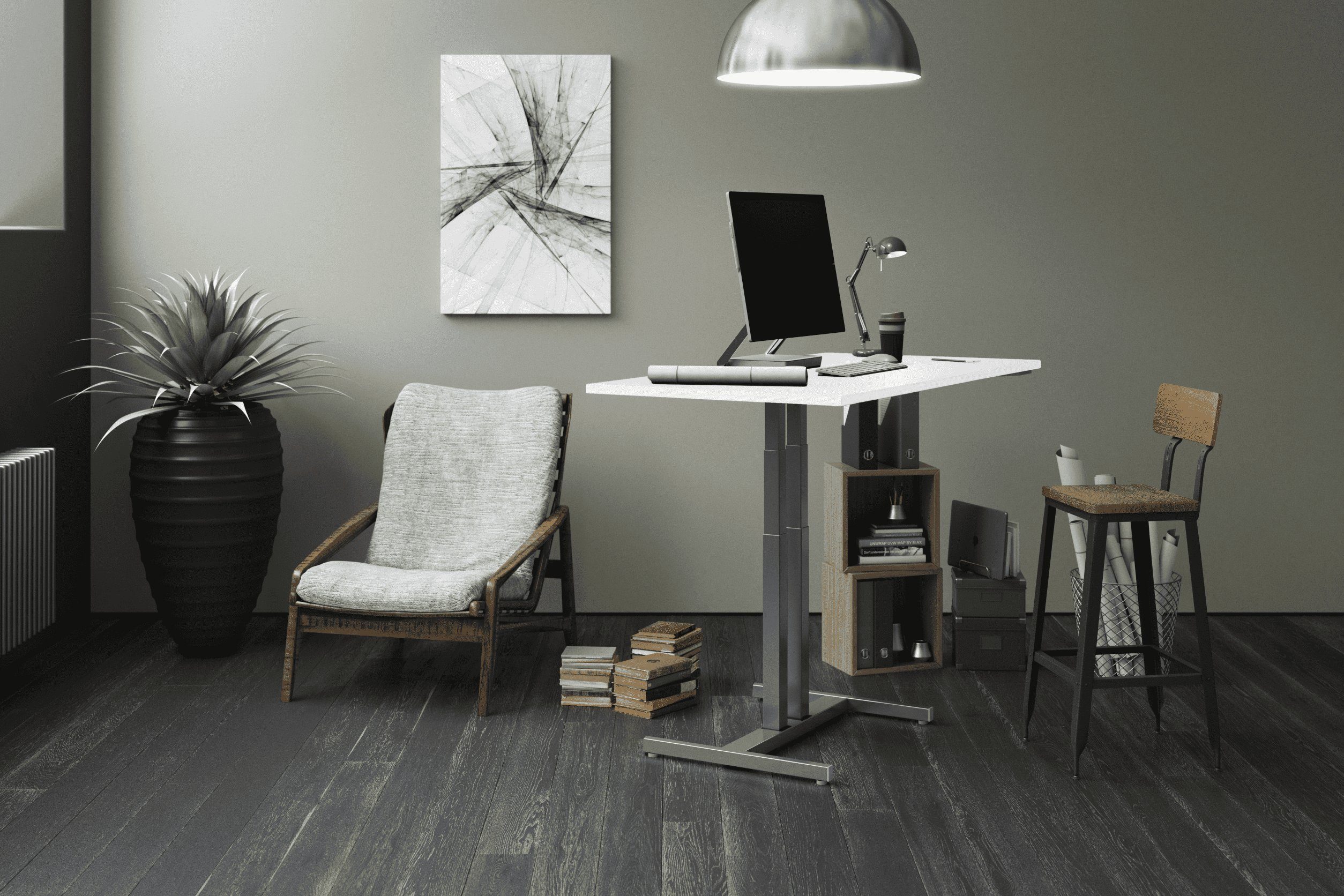 Schaff höhenverstellbarer Tischplatte Schreibtisch silber Schaff weiß Computertisch Home Gestell schwarz Office, Büro, oder Schreibtisch Progress - mit -