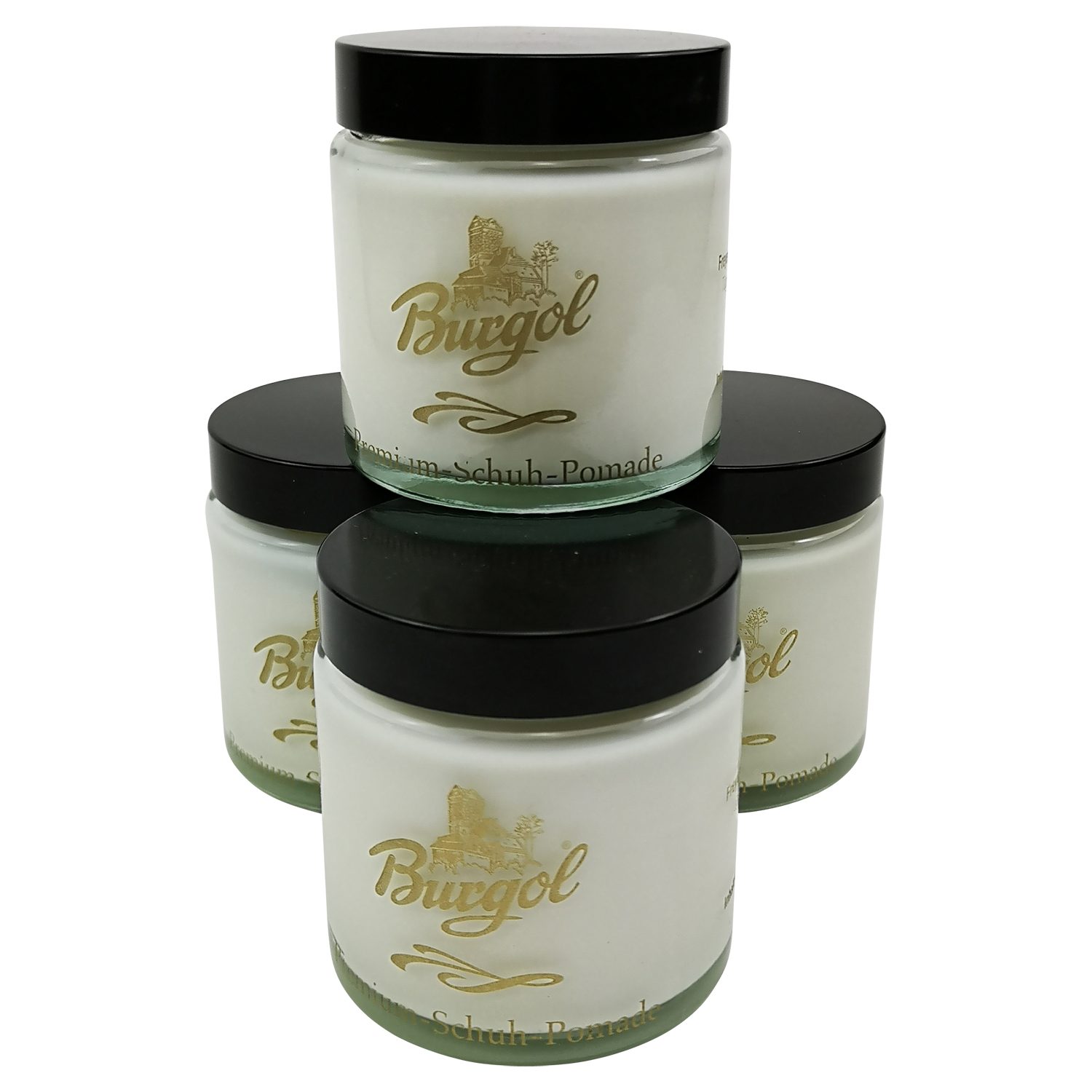 Burgol Set mit 4 x Premium-Schuh-Pomade Schuhcreme Farblos Schuhcreme