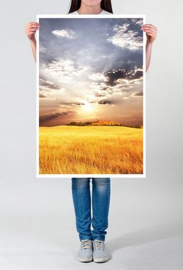 Sinus Art Poster 60x90cm Landschaftsfotografie Poster Weizenfeld bei Mittagssonne