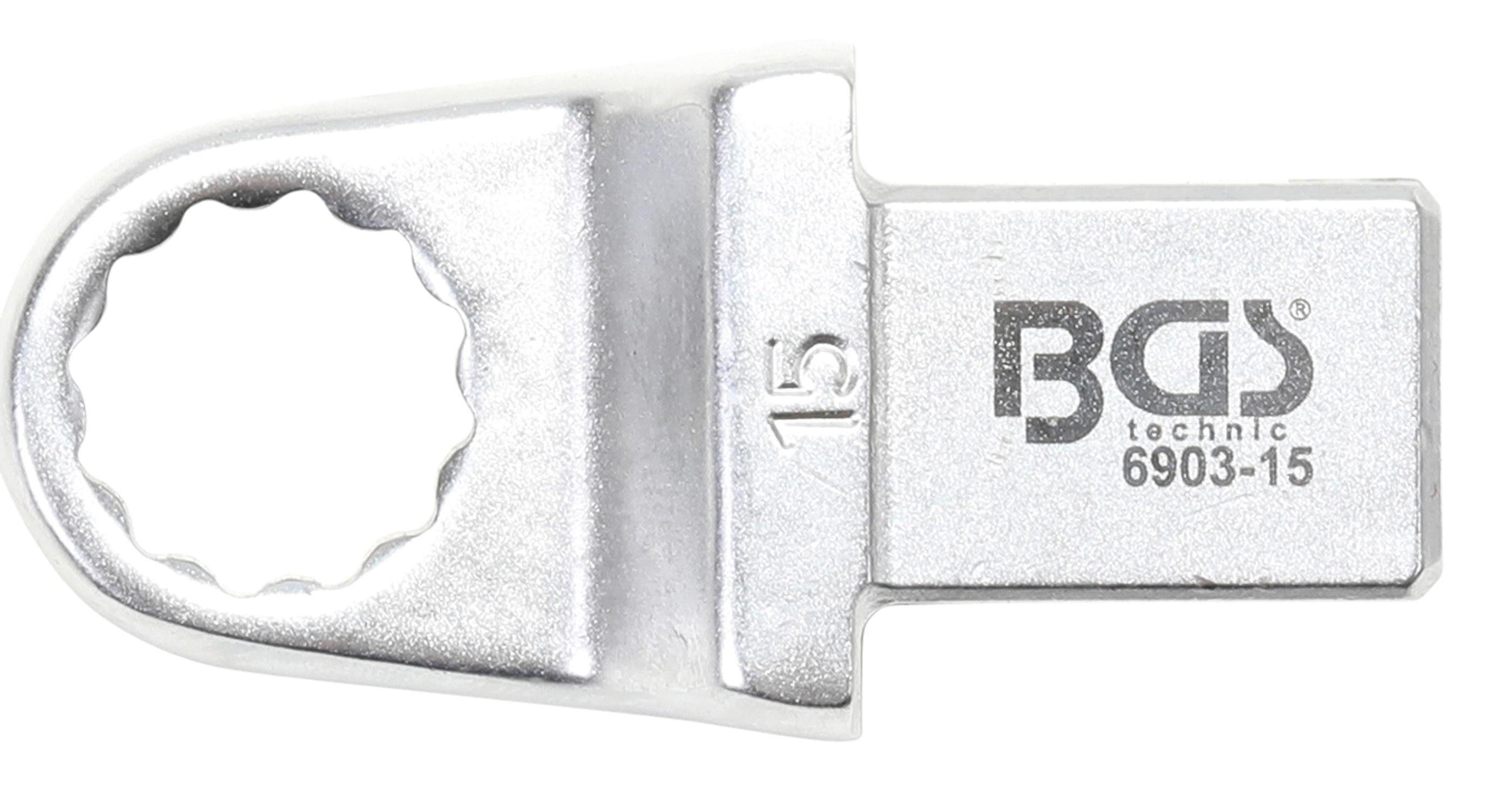 BGS technic Ausstechform Einsteck-Ringschlüssel, 15 mm, Aufnahme 14 x 18 mm