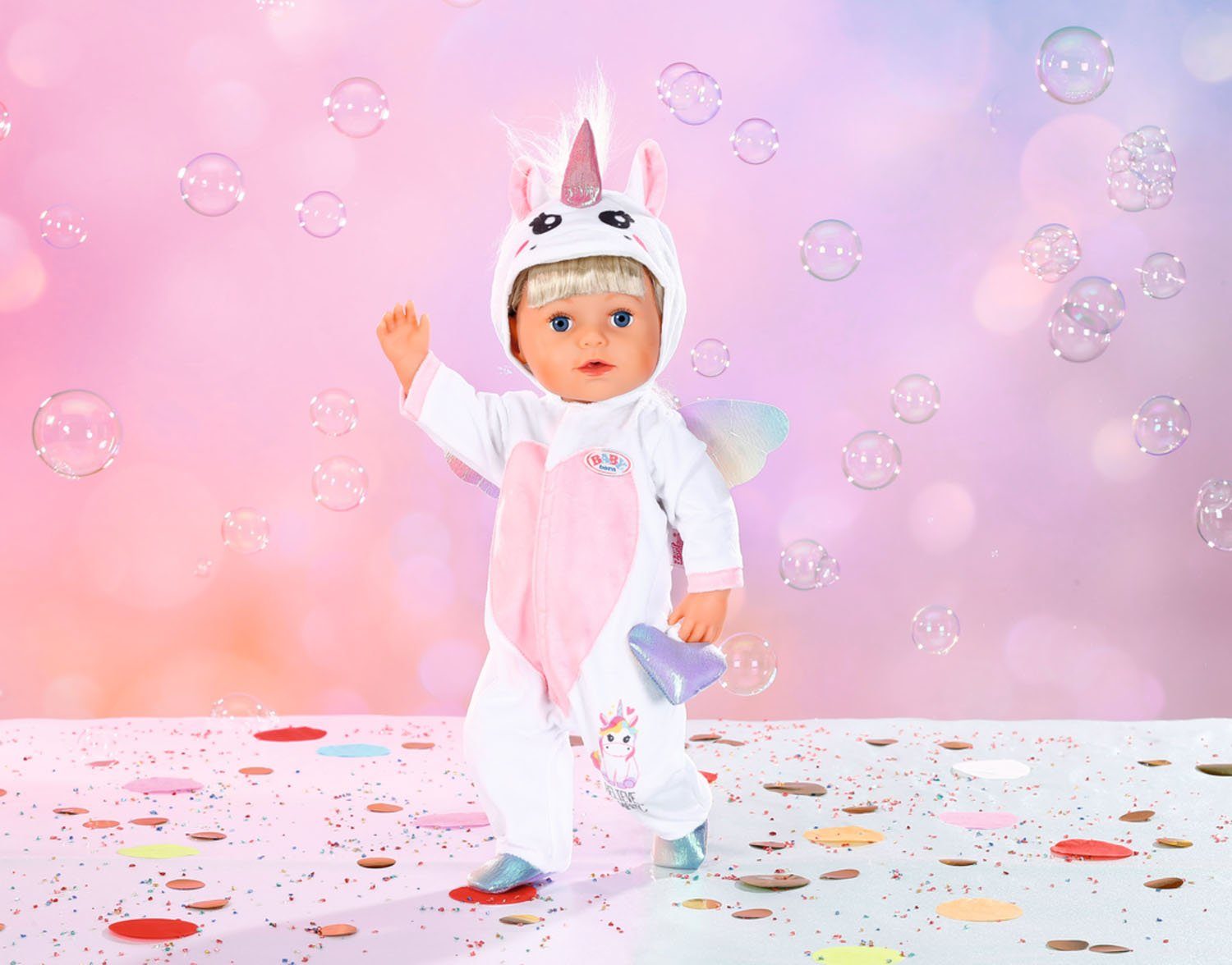 Kuschelanzug, Annabell Baby mit Einhorn Puppenkleidung Kleiderbügel Baby cm, 43 Born