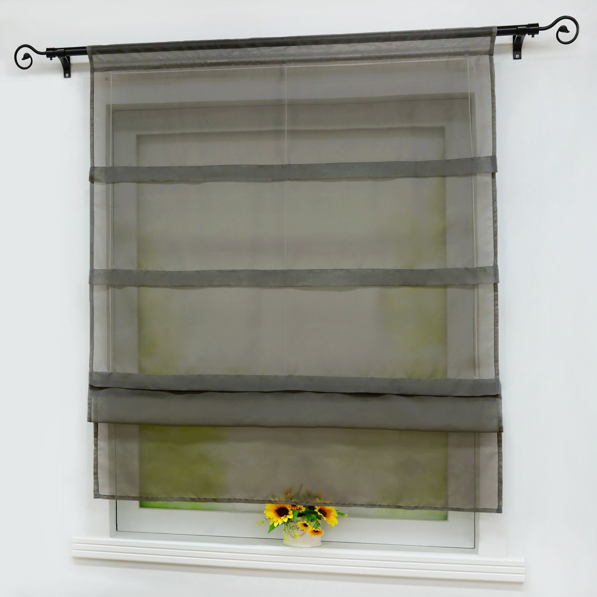 Joyswahl Raffrollo Oonagh, mit Stangendurchzug, Voile Uni, Bistrogardinen m günstig online kaufen