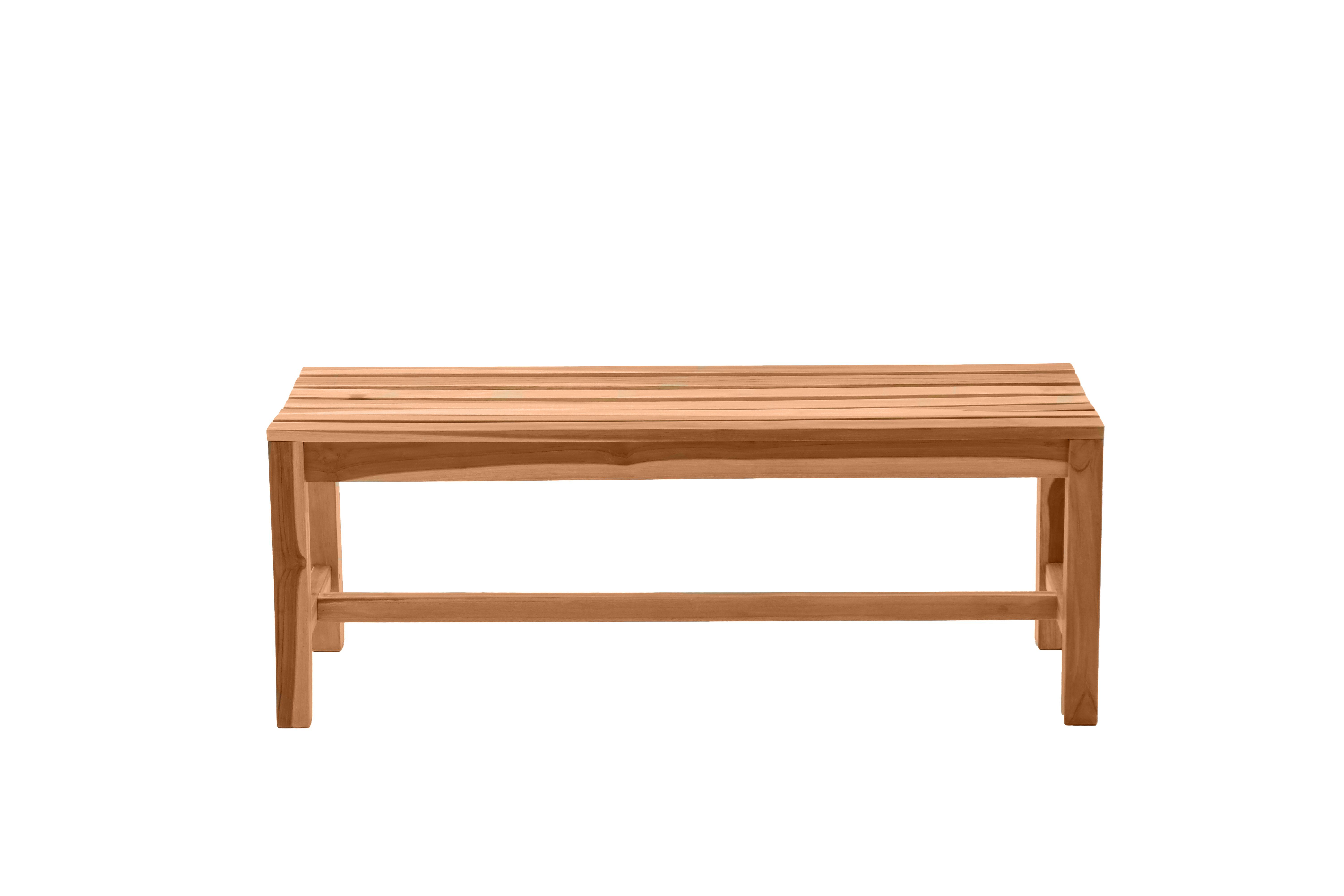 TPFGarden Gartenbank TEAKA - Gartenlounge Bank aus unbehandeltem Teakholz (Hochwertige Holzbank - Belastbarkeit: 200 kg, 1-St., Witterungsbeständige und langlebige Teakholzbank), Teakholz Bank - Maße (BxHxT): 120x45x42 cm - Sitzhöhe: 45 cm