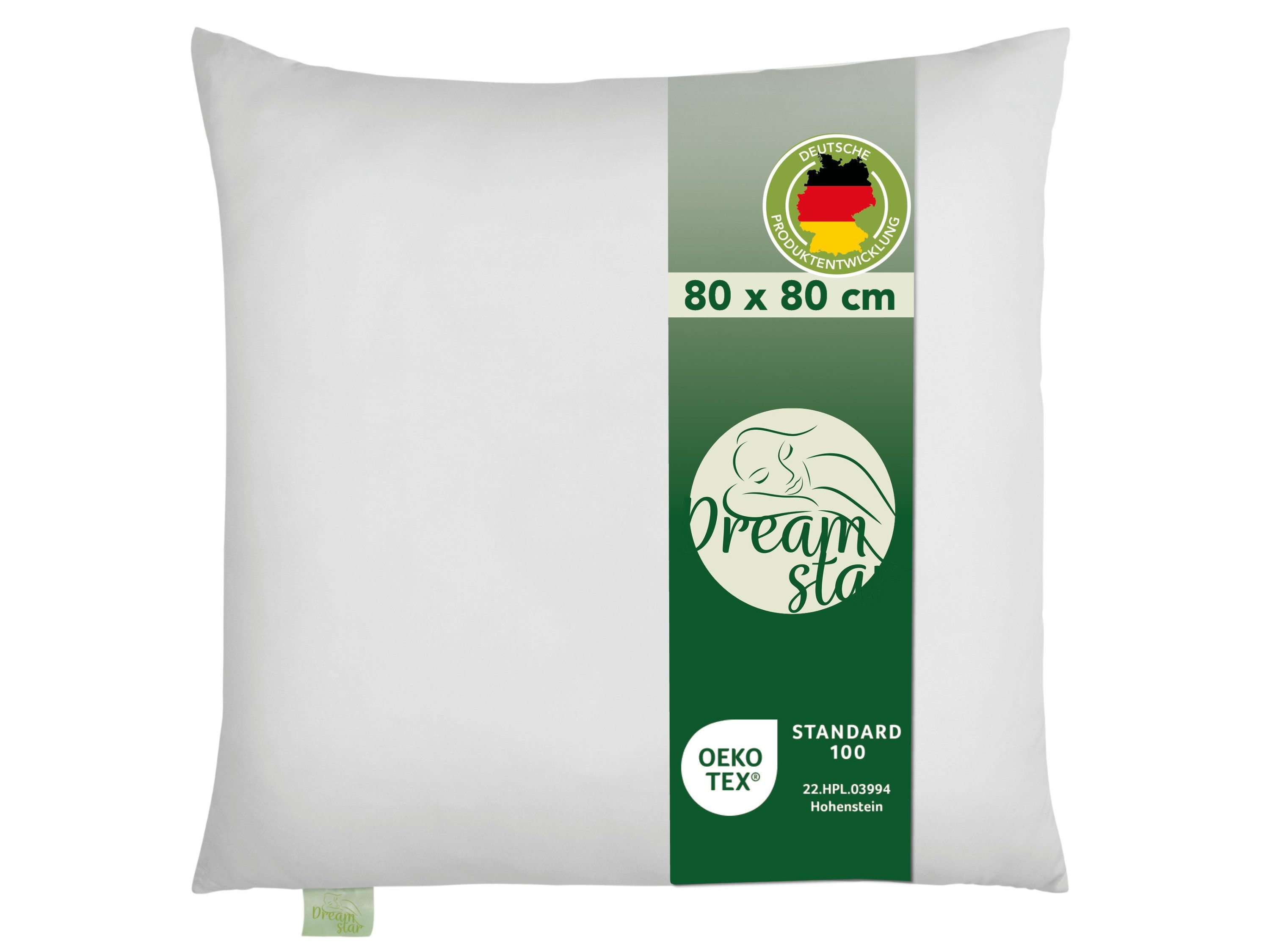 Dreamstar Microfaserkissen Kopfkissen Dekokissen - einzeln, 2er & 4er Set - 80x80 & 40x80 cm, Füllung: Faserfüllung, Seitenschläfer, Rückenschläfer, Bauchschläfer, 1-tlg., waschbar - allergikerfreundlich - entwickelt in Deutschland