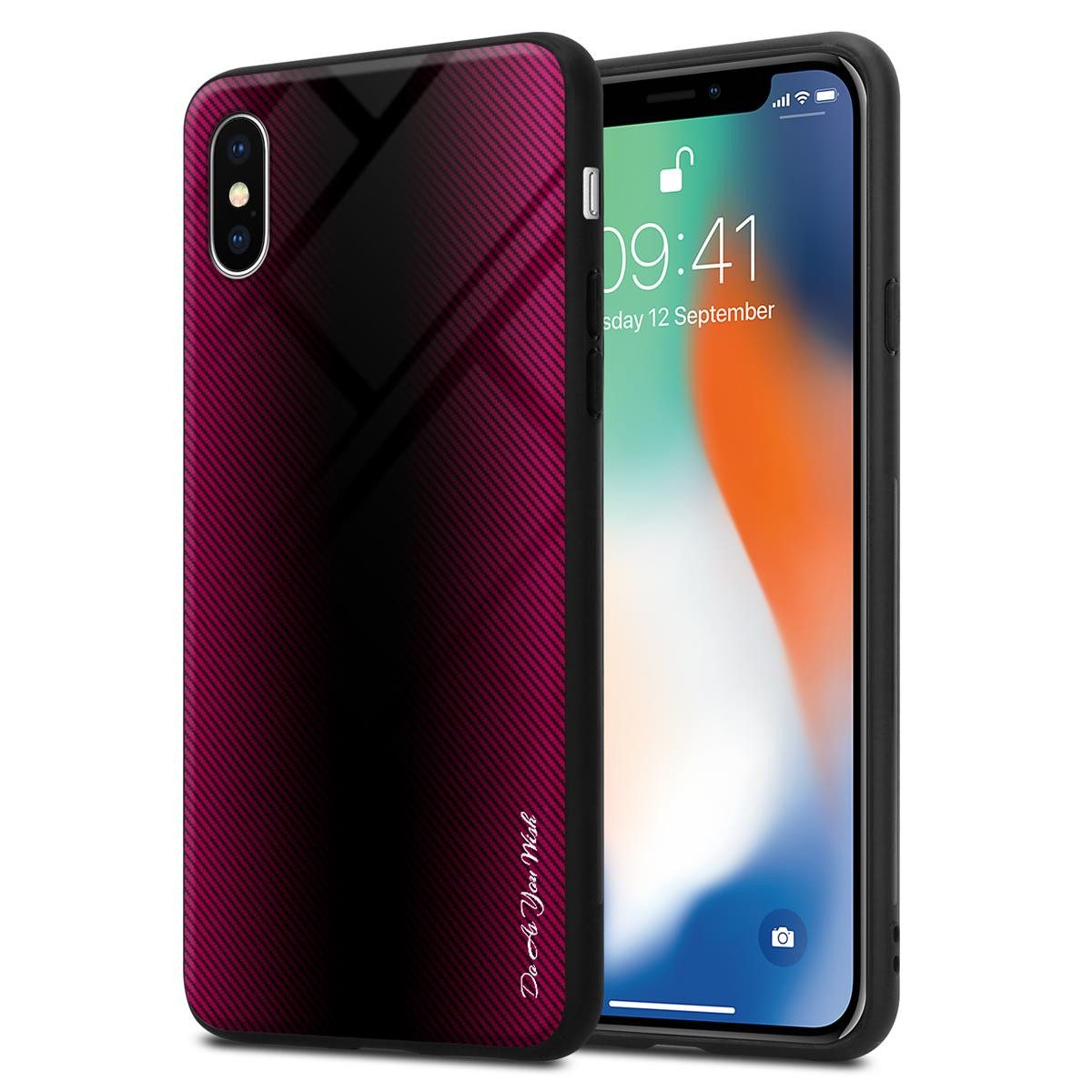 Cadorabo Handyhülle für iPhone X / XS Hülle Apple iPhone X / XS, Robustes Hard Case - Handy Schutzhülle - Hülle - Back Cover Bumper