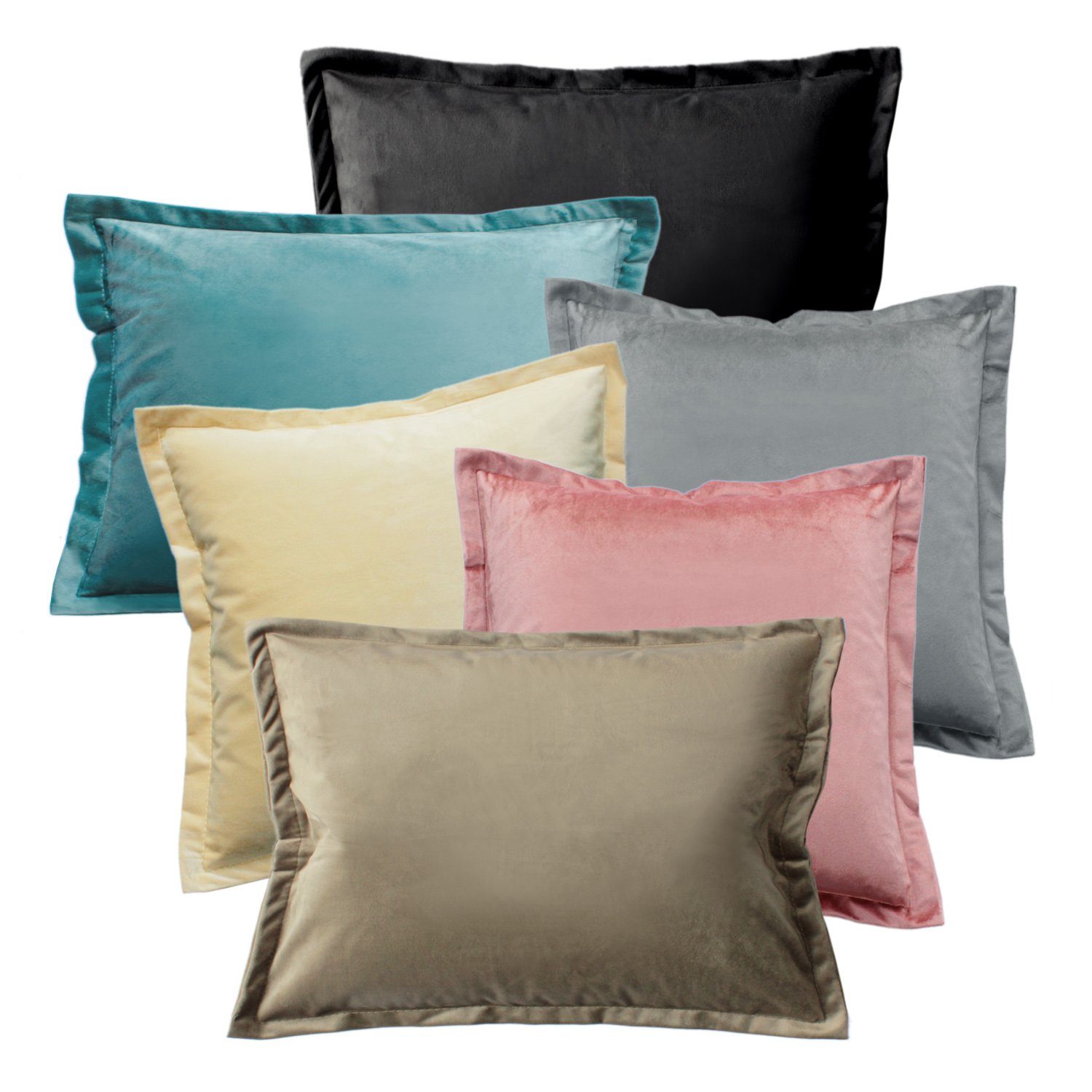 Haus und Deko Kissenbezug Kissenbezug Samt weich mit 2 cm Steg Kissenhülle günstig online kaufen