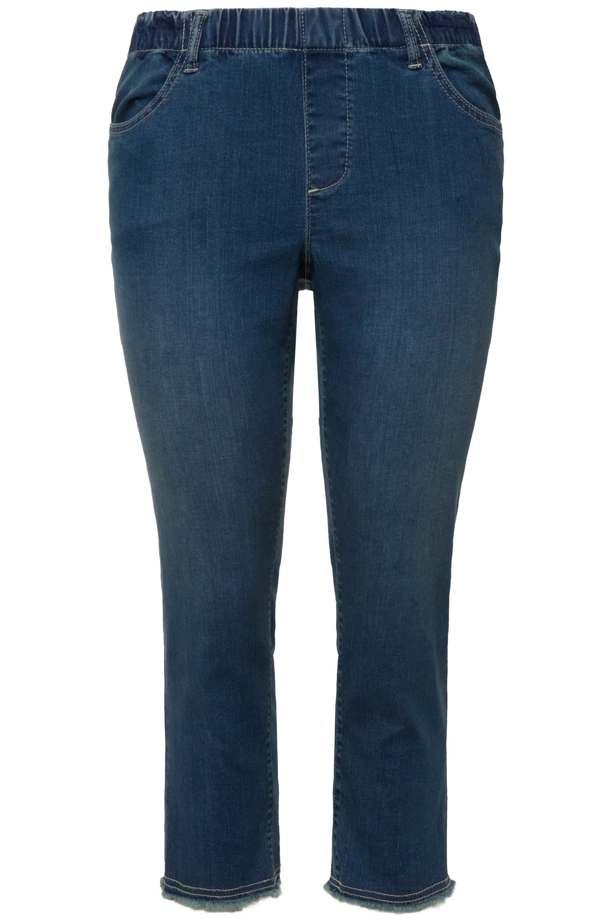 Regular-fit-Jeans 7/8-Jeans Sienna Fransensaum schmales Bein