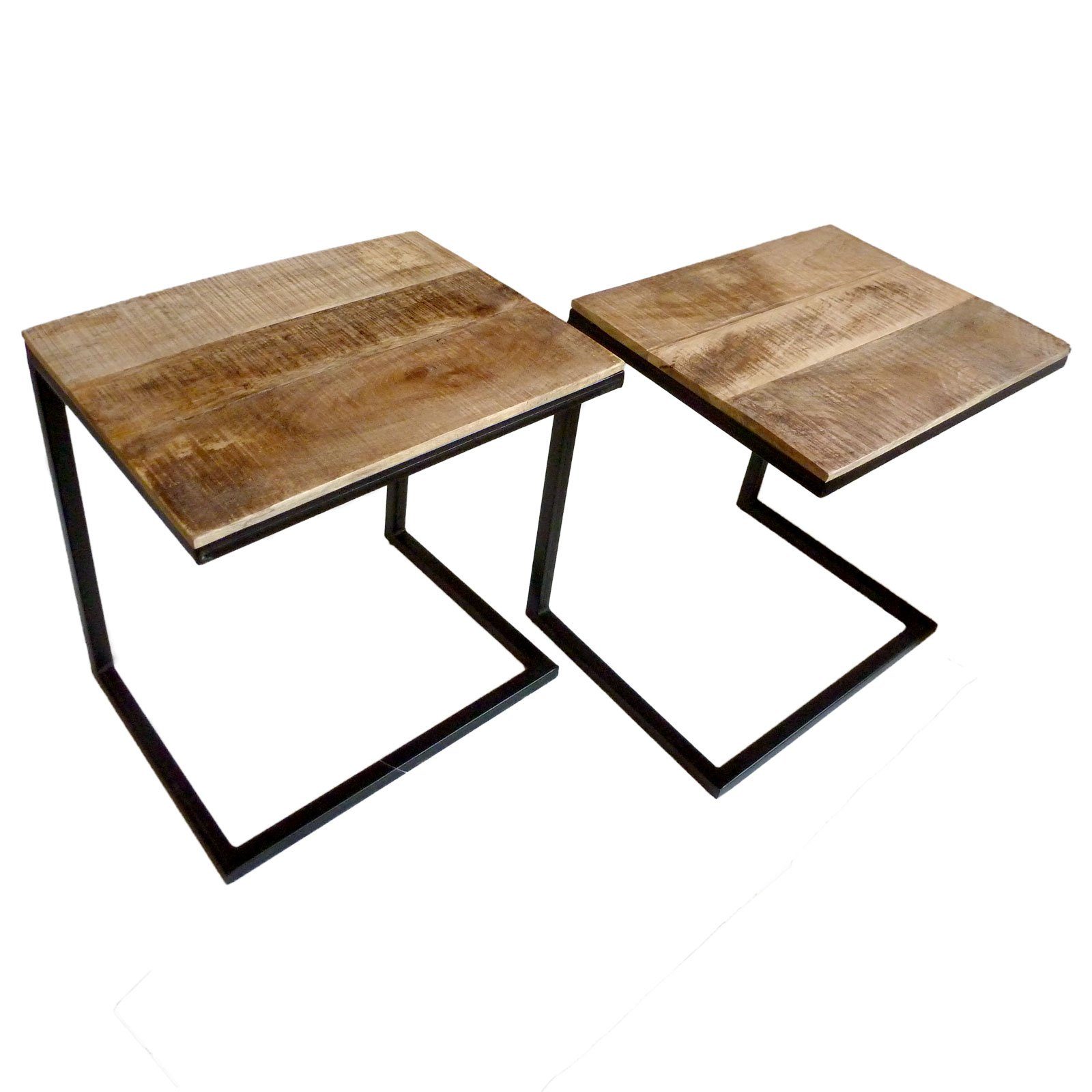 Wohnzimmer-Tisch-Set Beistelltisch Atl cm H 2er Beistelltisch 51 Set Couchtisch Casamia B tabacco 40