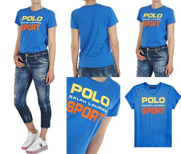 Ralph Lauren T-Shirt POLO RALPH LAUREN Rainbow Logo T-shirt Retro Preppy Shirt Bluse Top Bl