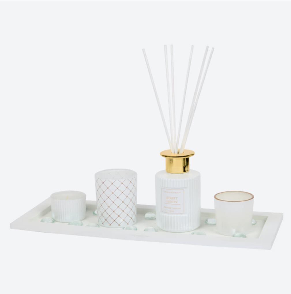 Spectrum Duftstäbchen 7-teiliges Duftset mit Tablett Diffuser und Teelicht Aroma Set (7-St)