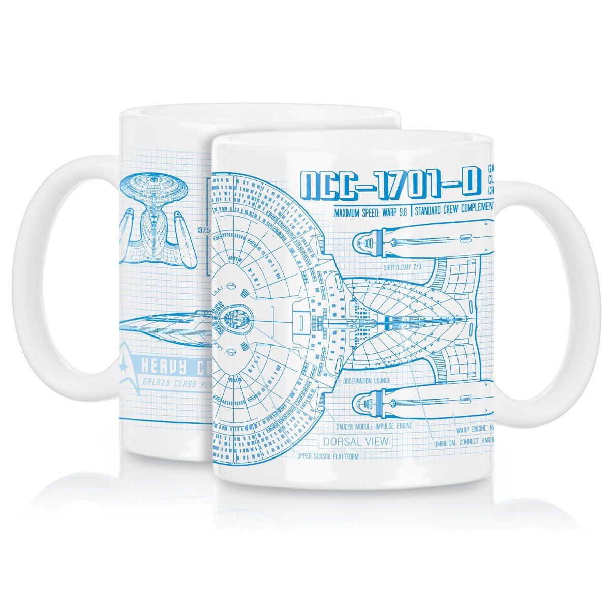 style3 Tasse, Keramik, NCC-1701-D nächste jahrhundert raumschiff trekkie Kaffeebecher Tasse trek das enterprise star
