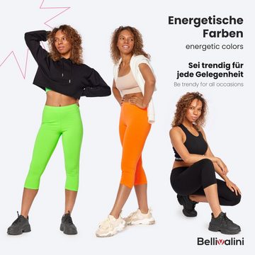 Bellivalini Leggings Damen Neon Hose 3/4 Radlerhose Jogginghose 80er Jahre BLV50-300 (1-tlg) nahtlos, Ideal für Sport Party Gym
