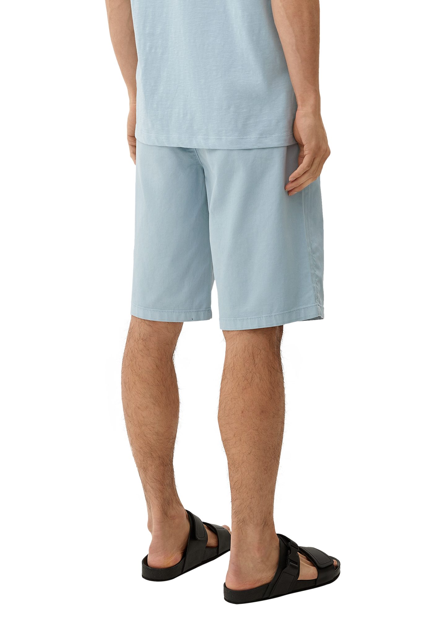 Relaxed: s.Oliver Bermuda Dye Garment mit hellblau Bermudas Durchzugskordel