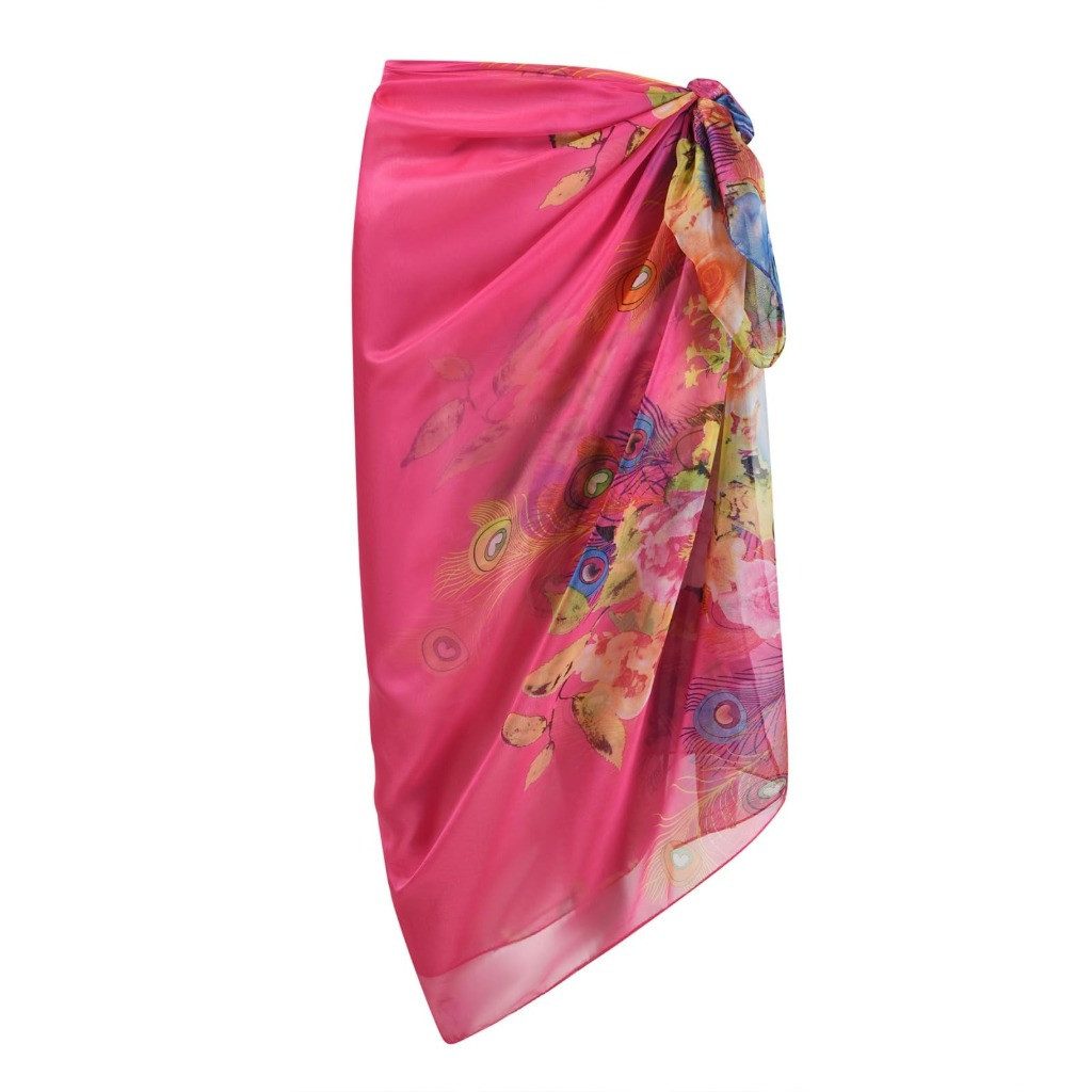 nsihing Sarong Damen Boho Strand-Sarong –Leichter Wickelrock mit floralem Muster, Strandkleid tragbar Bikini Cover-up Tuch für den Strand Wrap Überwurf