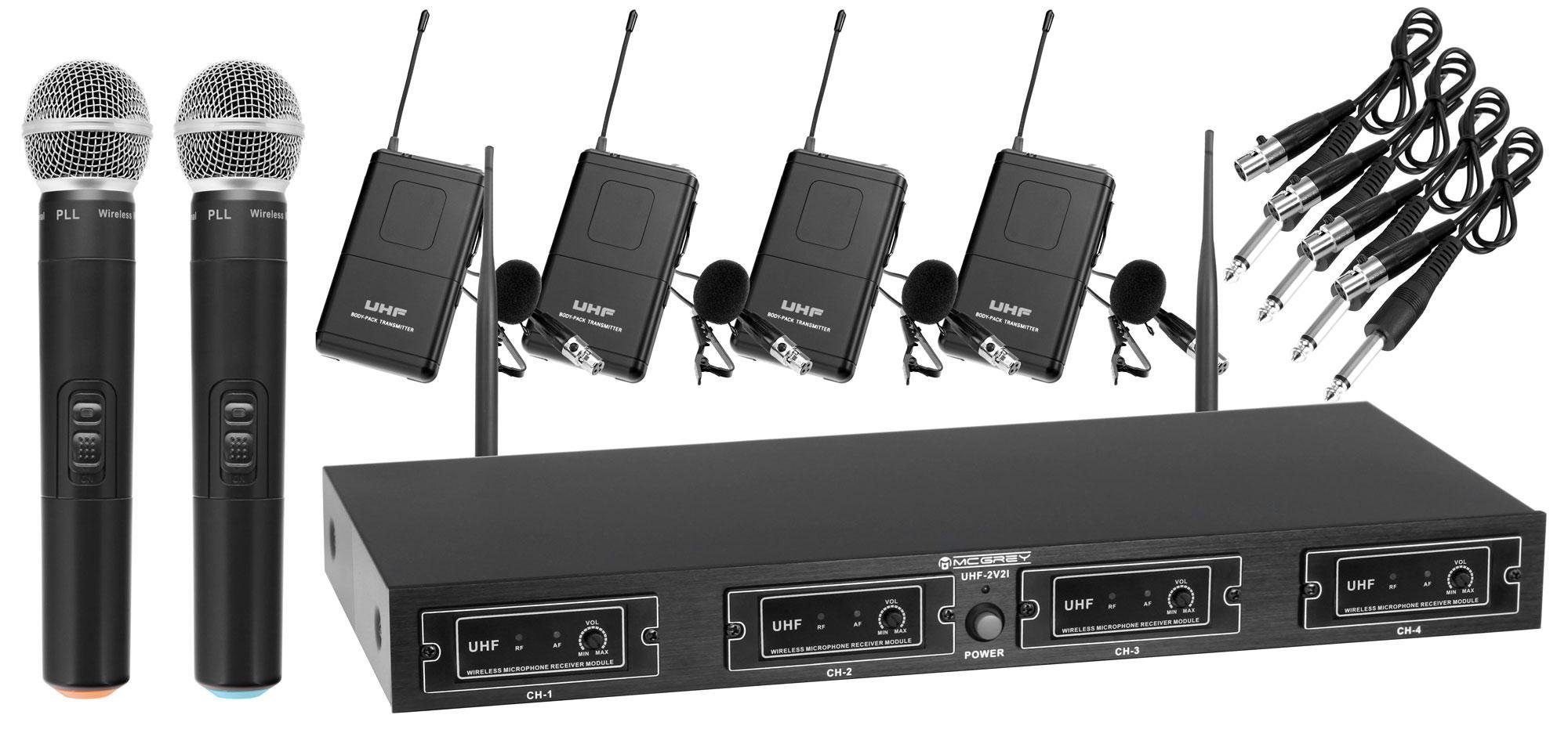 Mikrofon UHF-2V4I Quad Funk Mikrofon Set