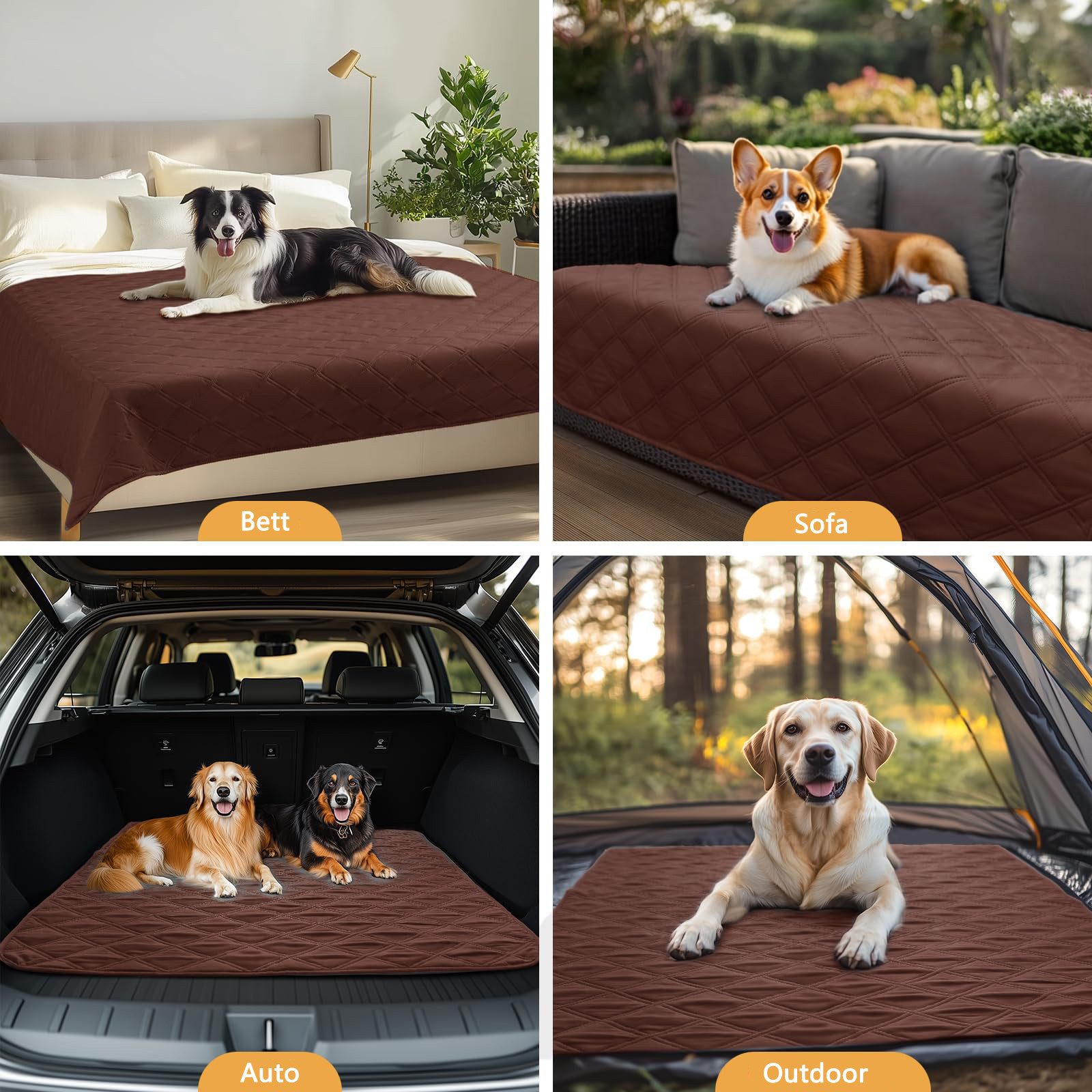 Ledander Hundematte wasserdichte Hundedecke mit Rutschfesten Punkten, rutschfeste, Hundedecke als Schutz für Sofa Bett Auto, Robuste Hundematte – Bild 4 von 5
