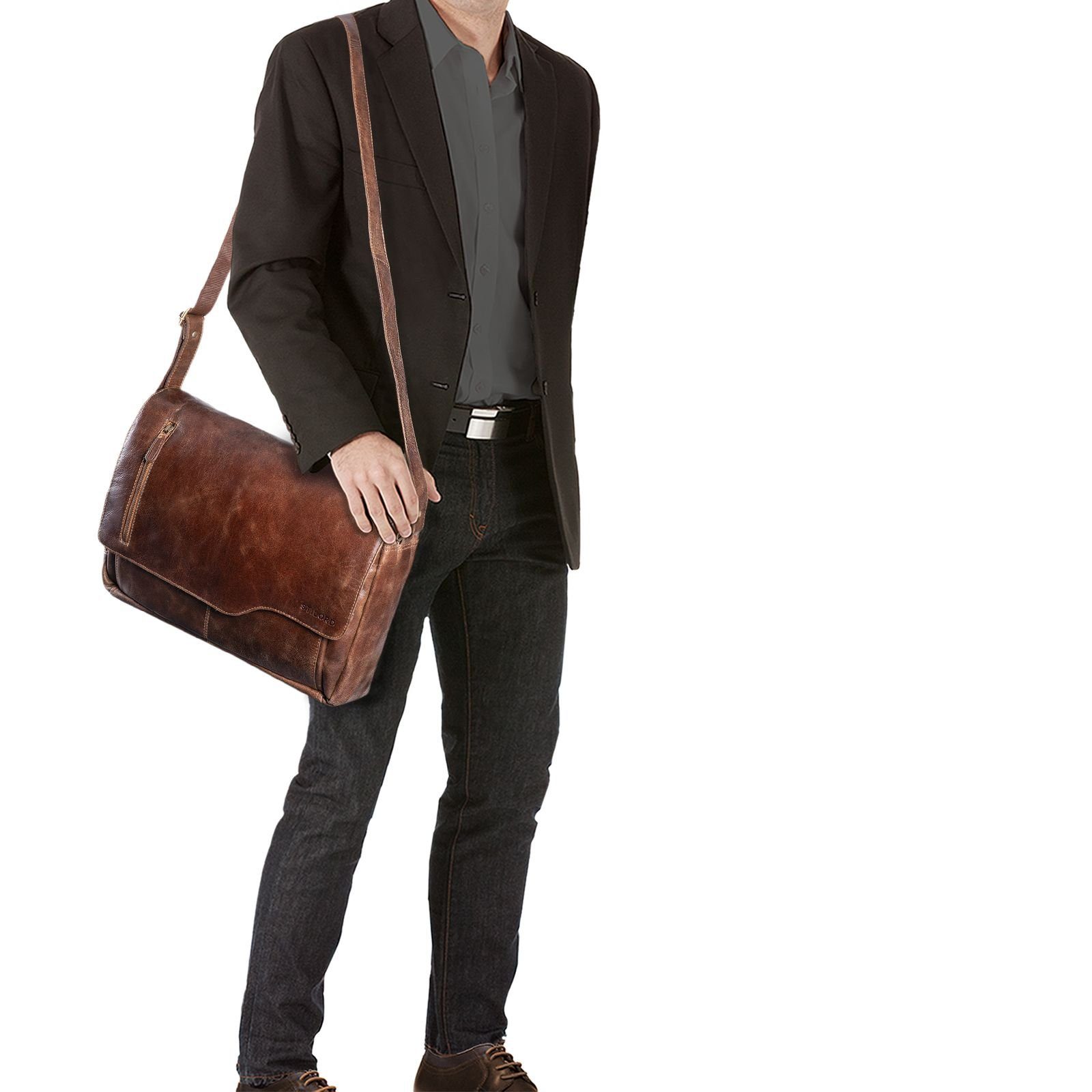 STILORD Laptoptasche "Marlon" Ledertasche Herren Business
