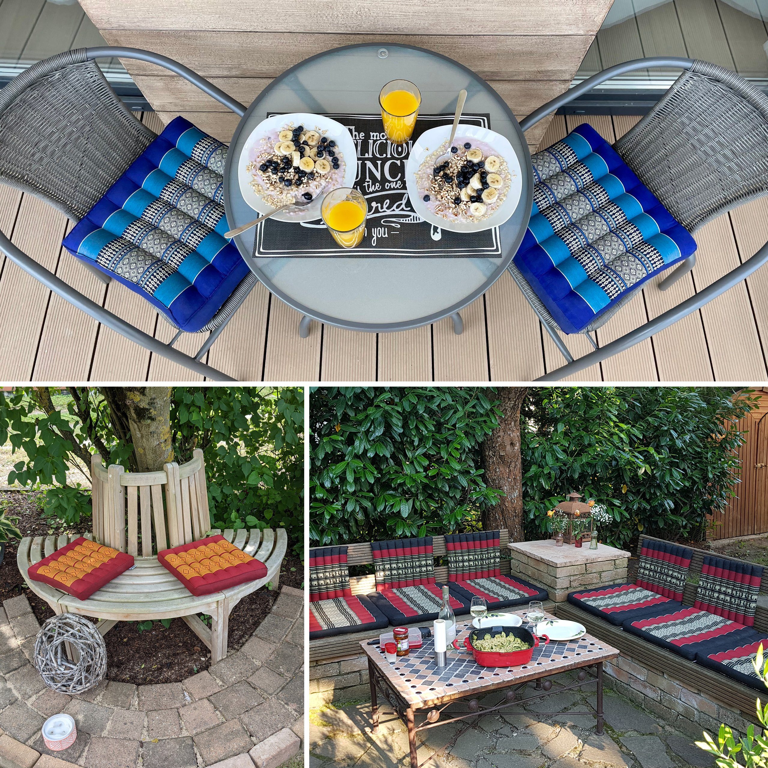 livasia Sitzkissen Sitzkissen 35 cm, vegan und handgefertigt, 35x35x6cm, Kapok