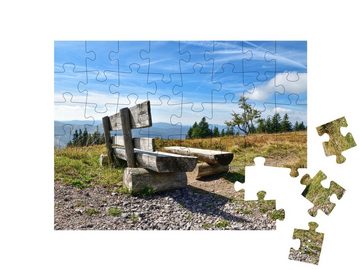 puzzleYOU Puzzle Natur pur: Sitzbank im Wandergebiet des Feldbergs, 48 Puzzleteile, puzzleYOU-Kollektionen
