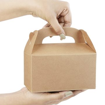 Belle Vous Geschenkbox Braune Geschenkboxen (24er Pack) - 16 x 9,3 x 8,6 cm, Brown Gift Boxes with Lid and Handle (24 Pack)