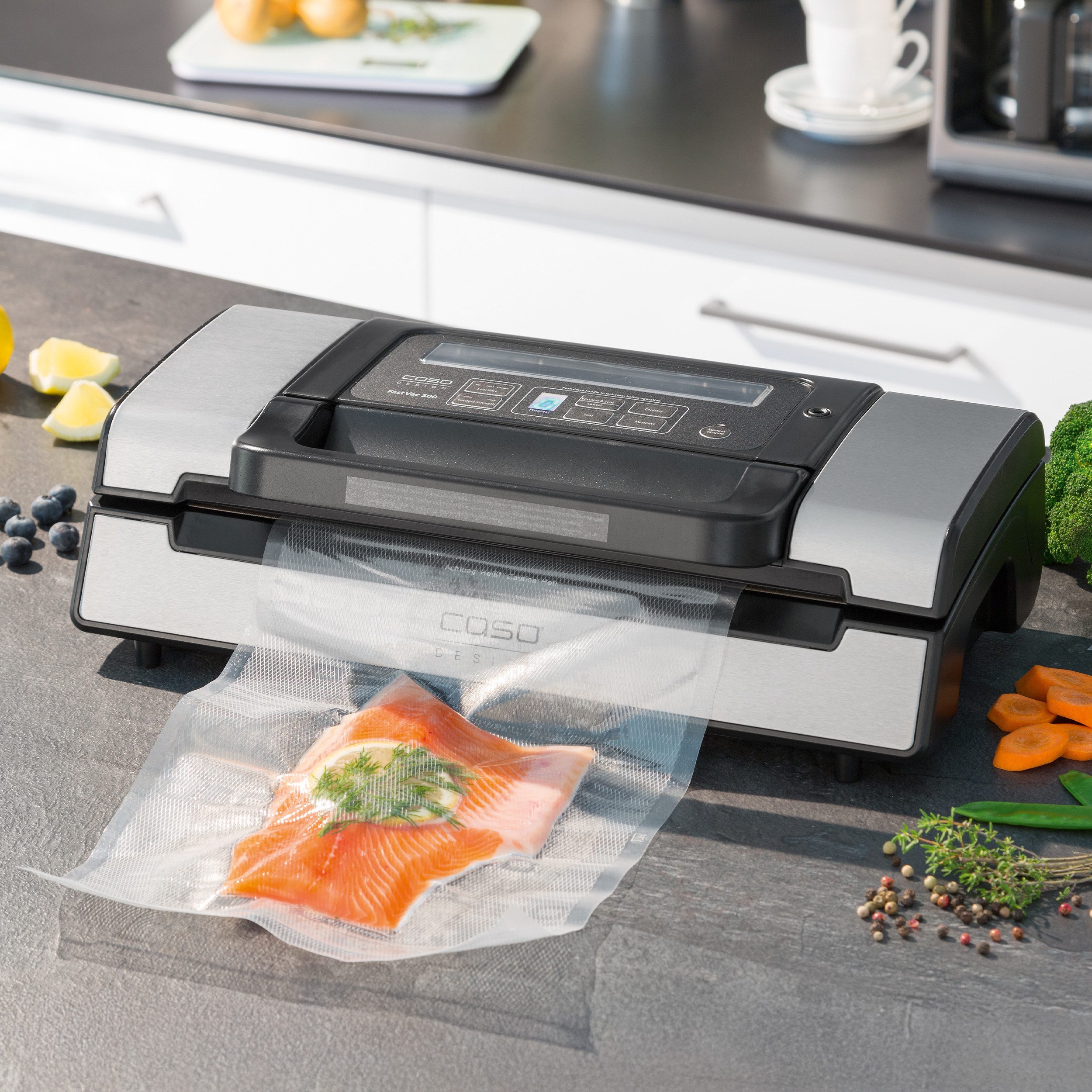 Caso Vakuumierer 1409 FastVAC500, 130W, mit 2 Folienrollen zum sofortigen Ausprobieren