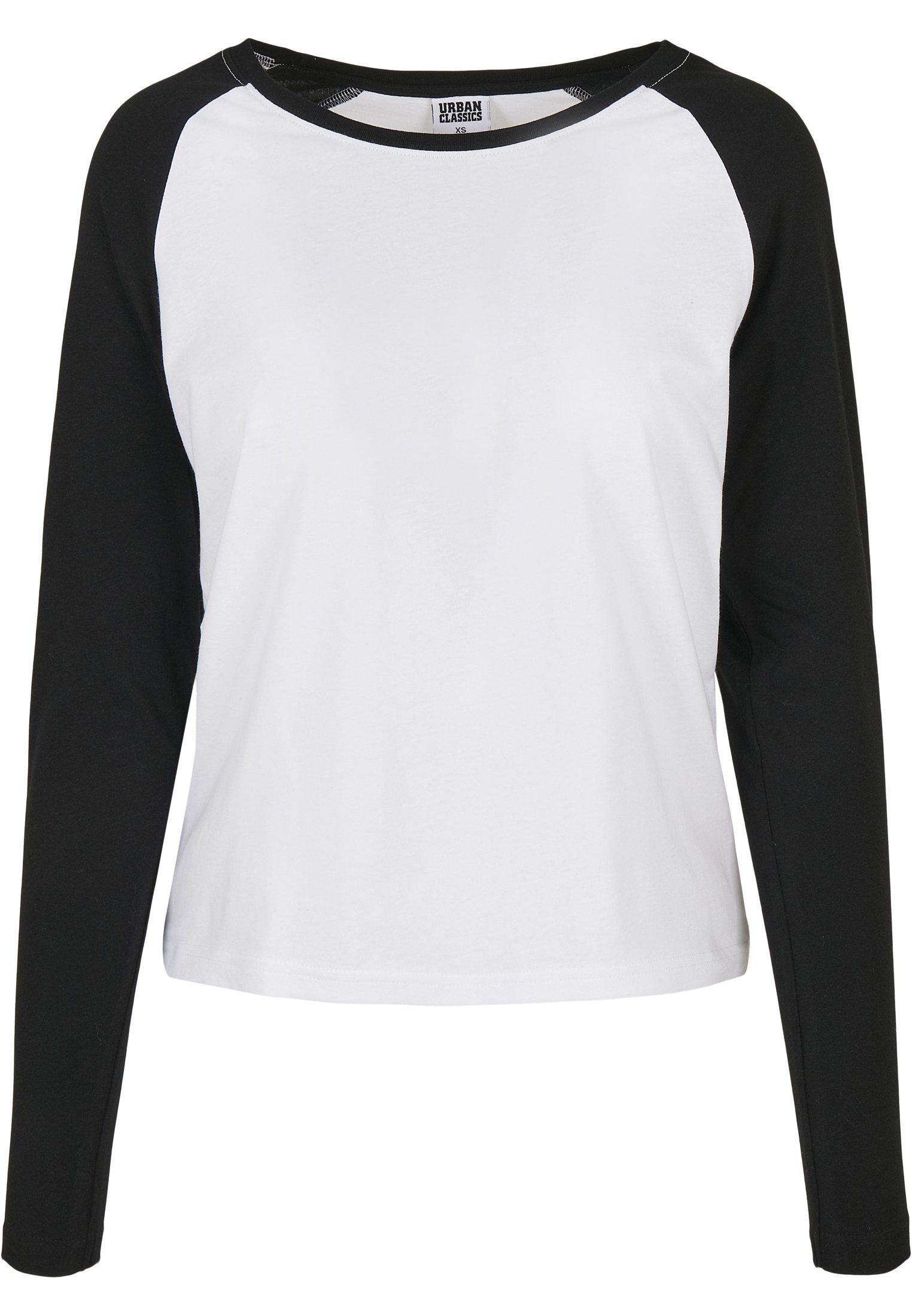 URBAN CLASSICS Langarmshirt (1-tlg) white/black Damen Longsleeve Contrast Ladies Raglan