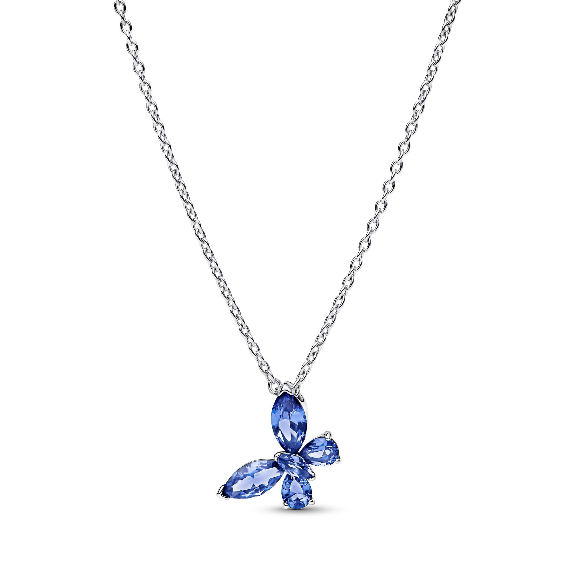 Pandora Kette mit Anhänger Damen-Halskette Silber Schmetterling Blau günstig online kaufen