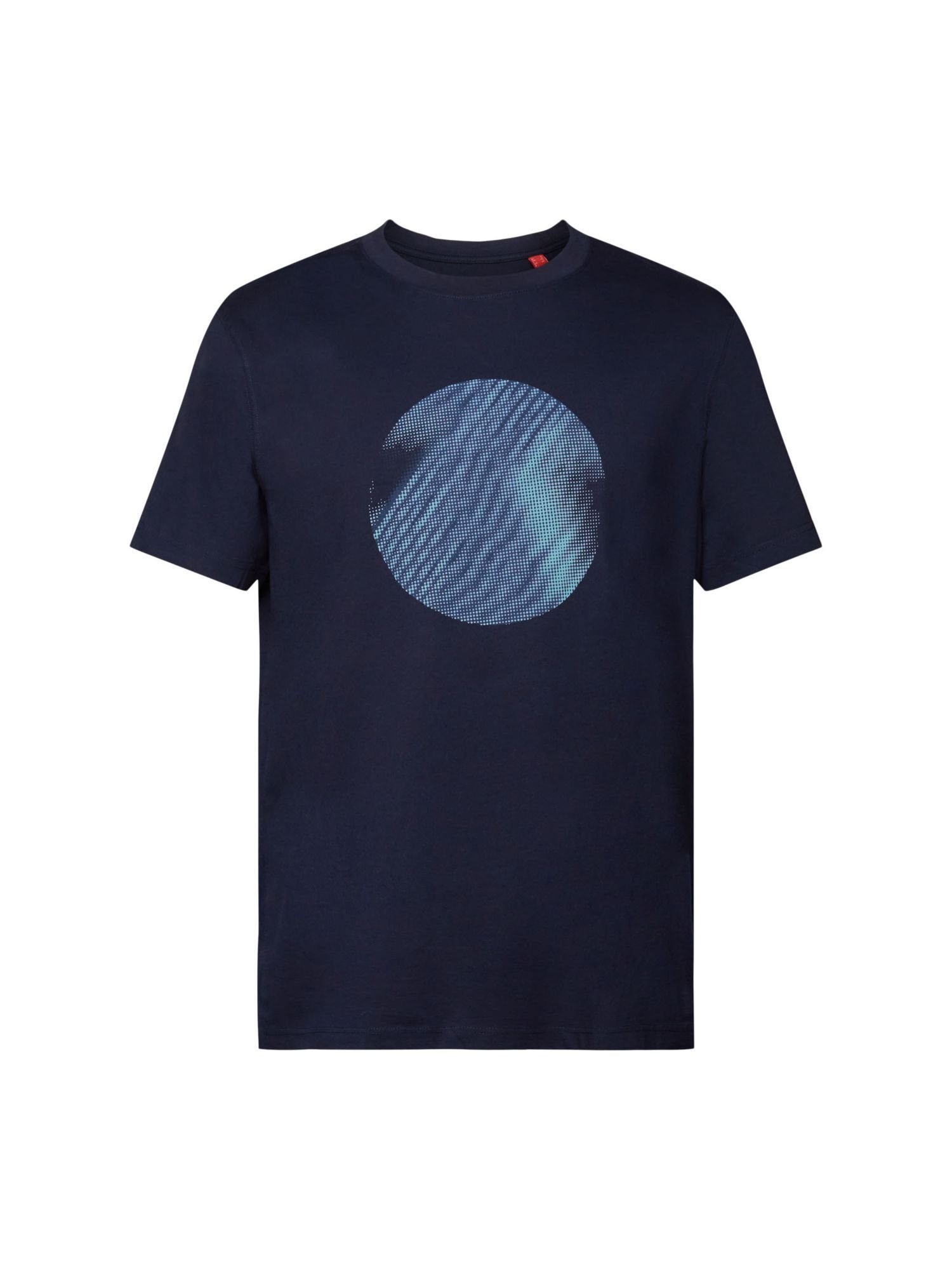 Esprit T-Shirt T-Shirt mit Print vorne, 100 % Baumwolle (1-tlg) NAVY