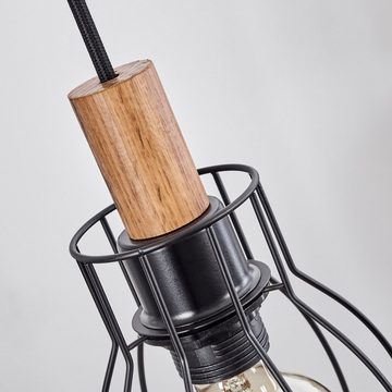 hofstein Hängeleuchte »Aprica« Hängelampe aus Metall/Holz in Schwarz/Natur, ohne Leuchtmittel