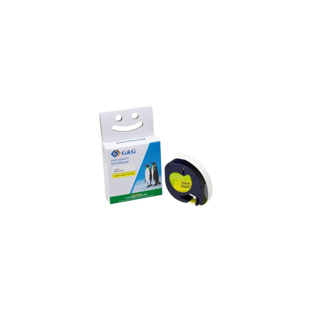 G & G Verlagsgesellschaft Druckerband G&G Schriftband 12mm x 4m sw-gb Komp. m. Dymo S0721670/ 91222